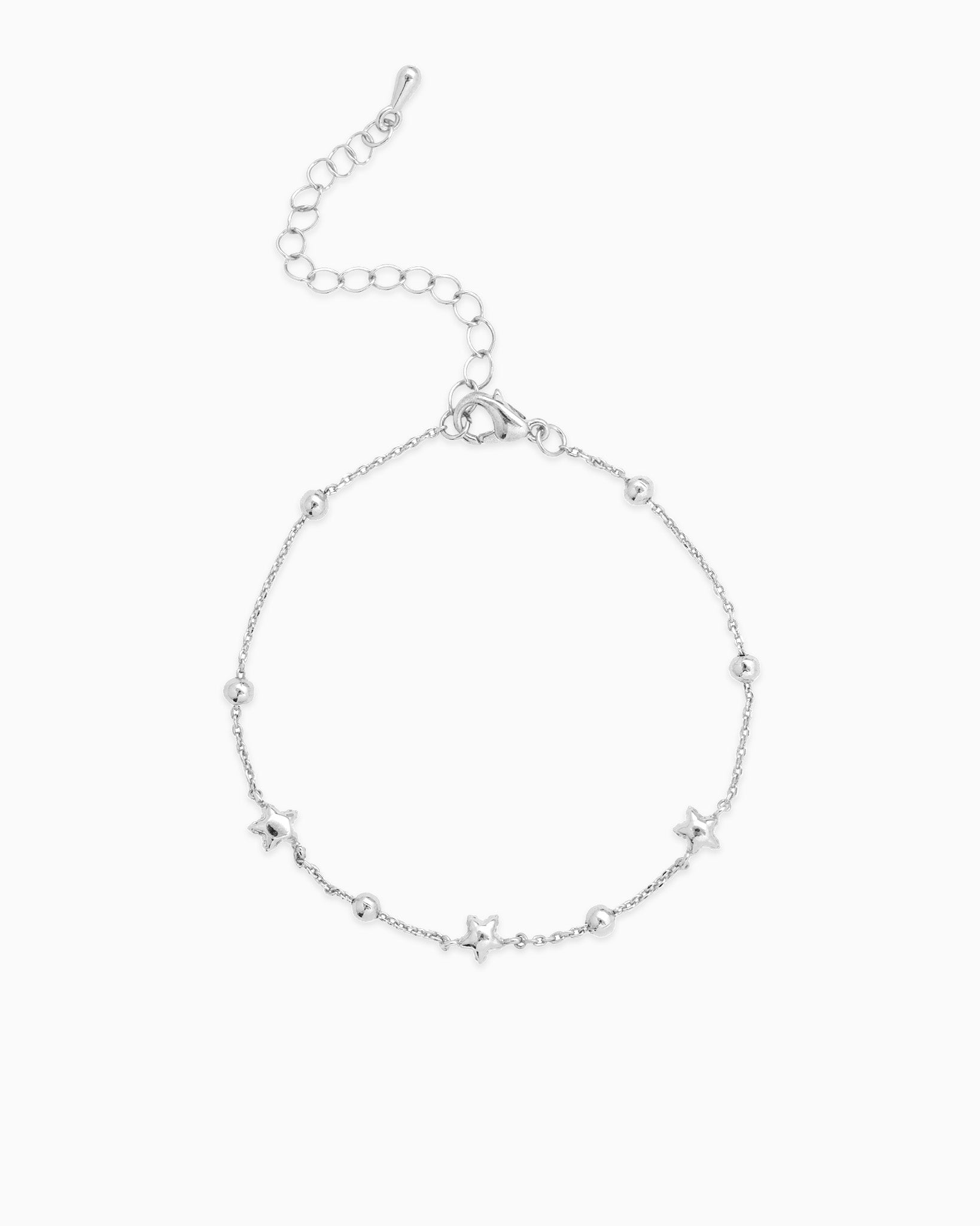 Dainty Puff Star & Ball Station Bracelet
