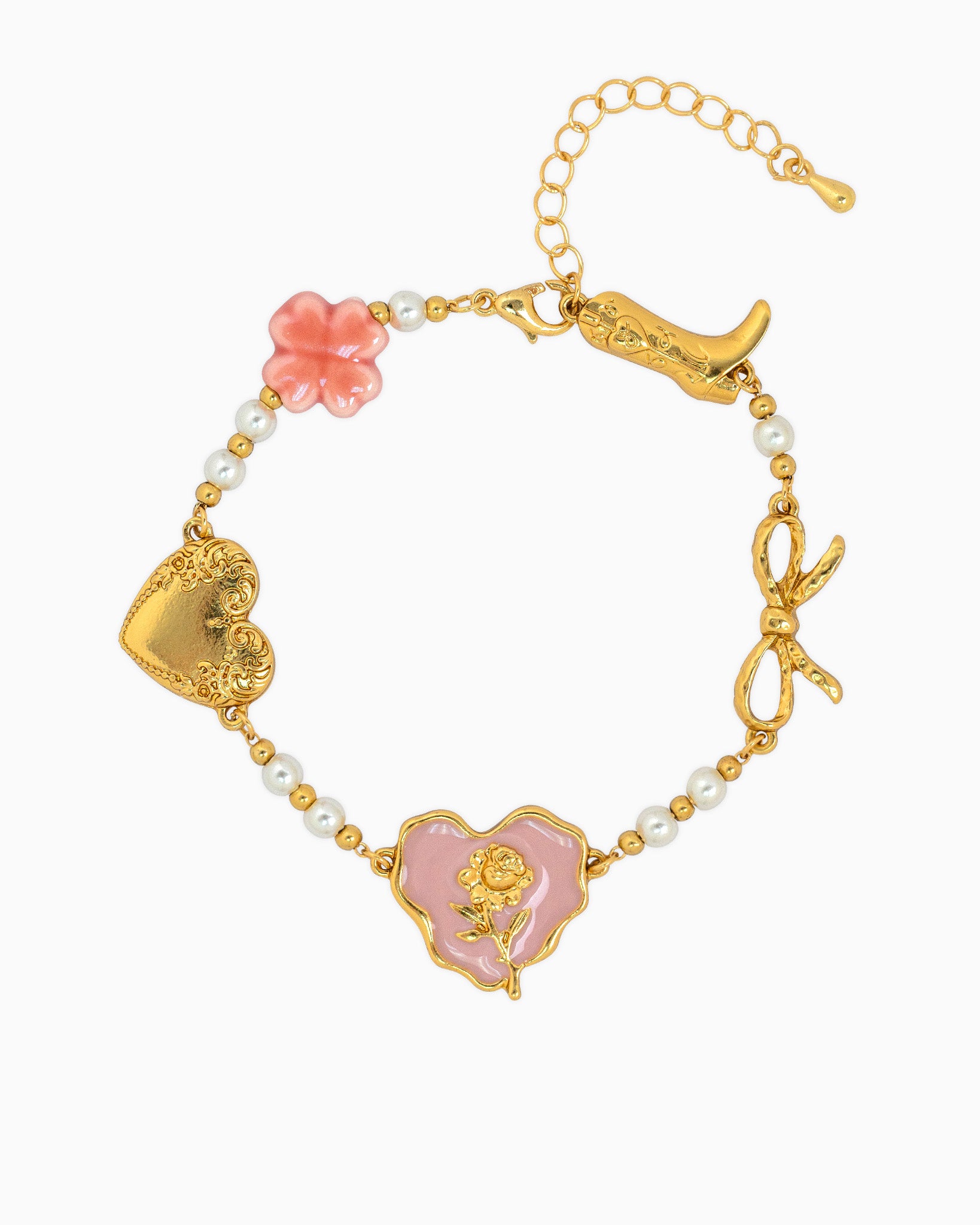 Once Upon a Rose Heart Western Bracelet