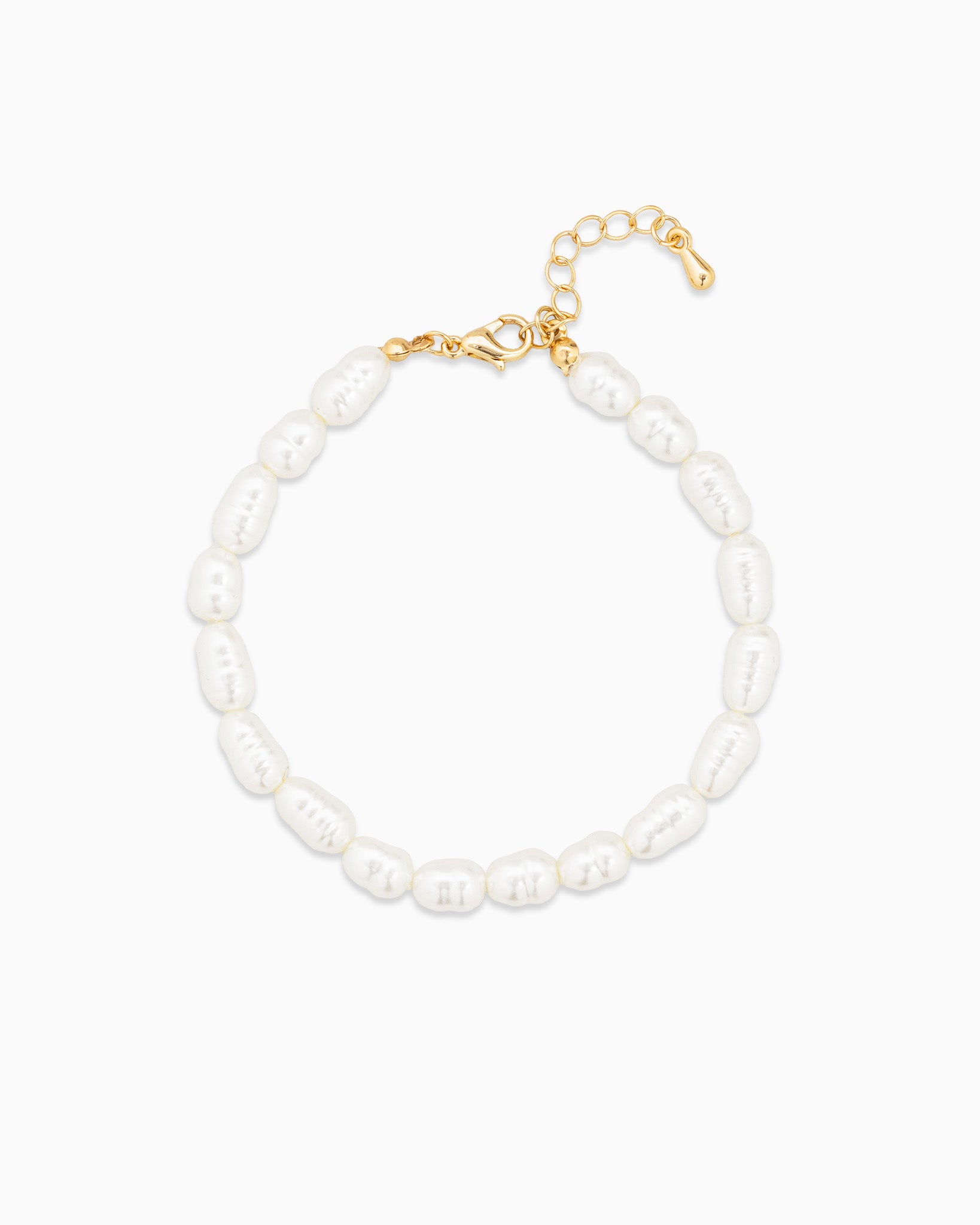 Gold Bead and Pearl Bracelet Set of 3
