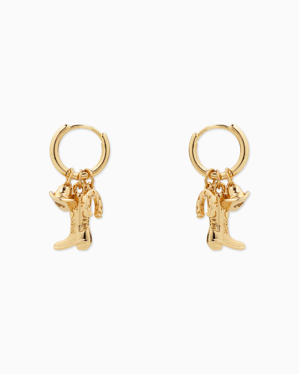 Mini Western Boot Charm Hoop Earrings