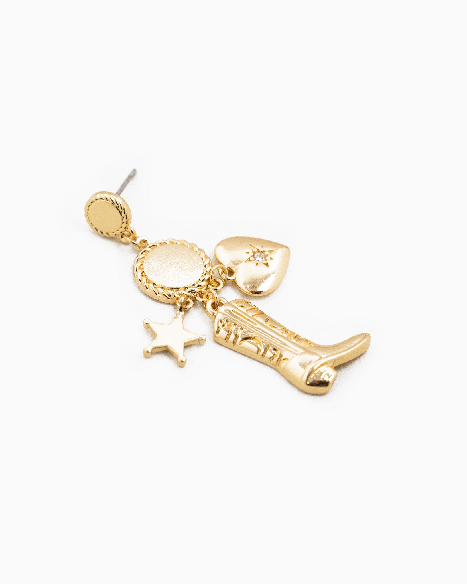 All Star Western Boot Charm Drop Earrings