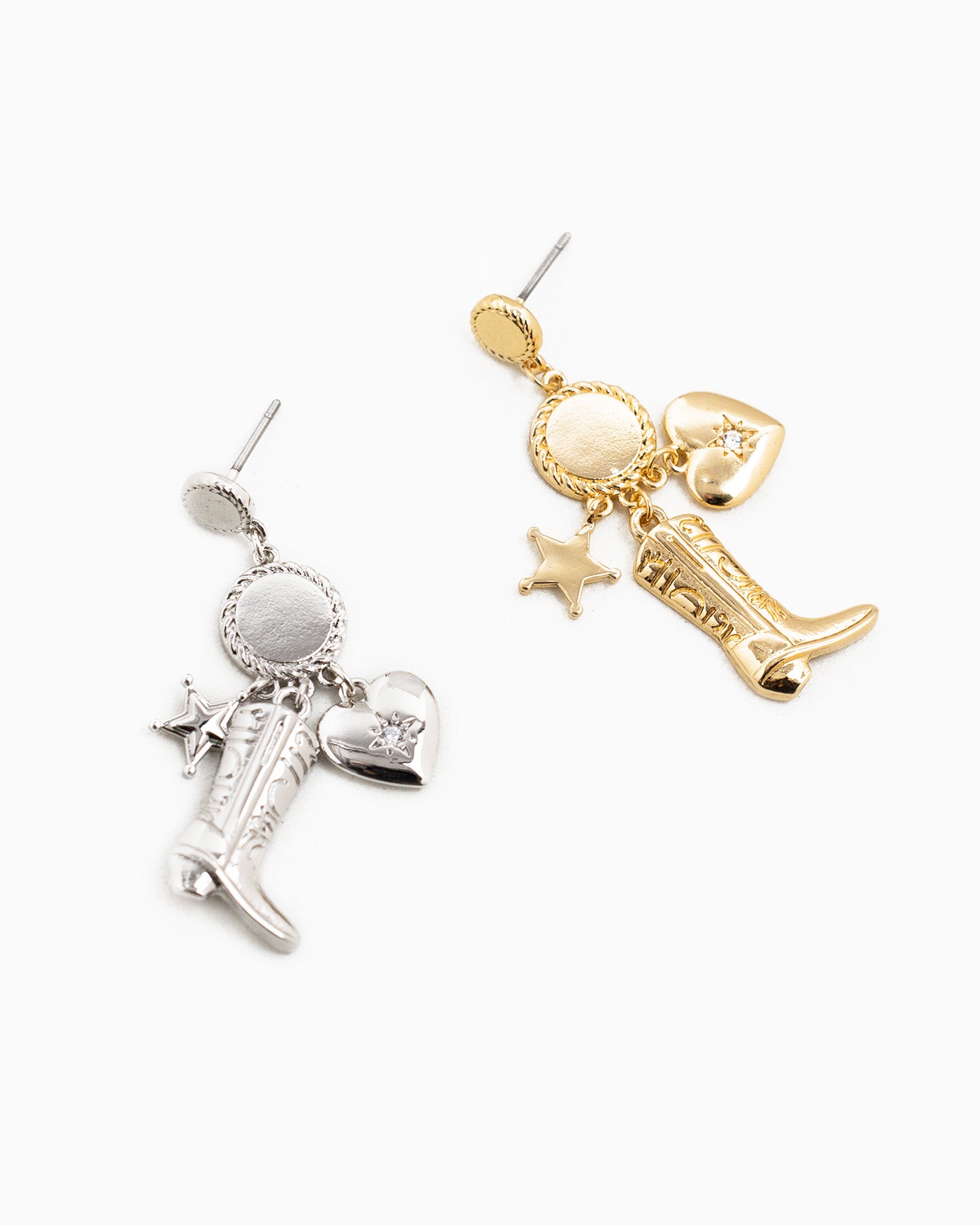 All Star Western Boot Charm Drop Earrings