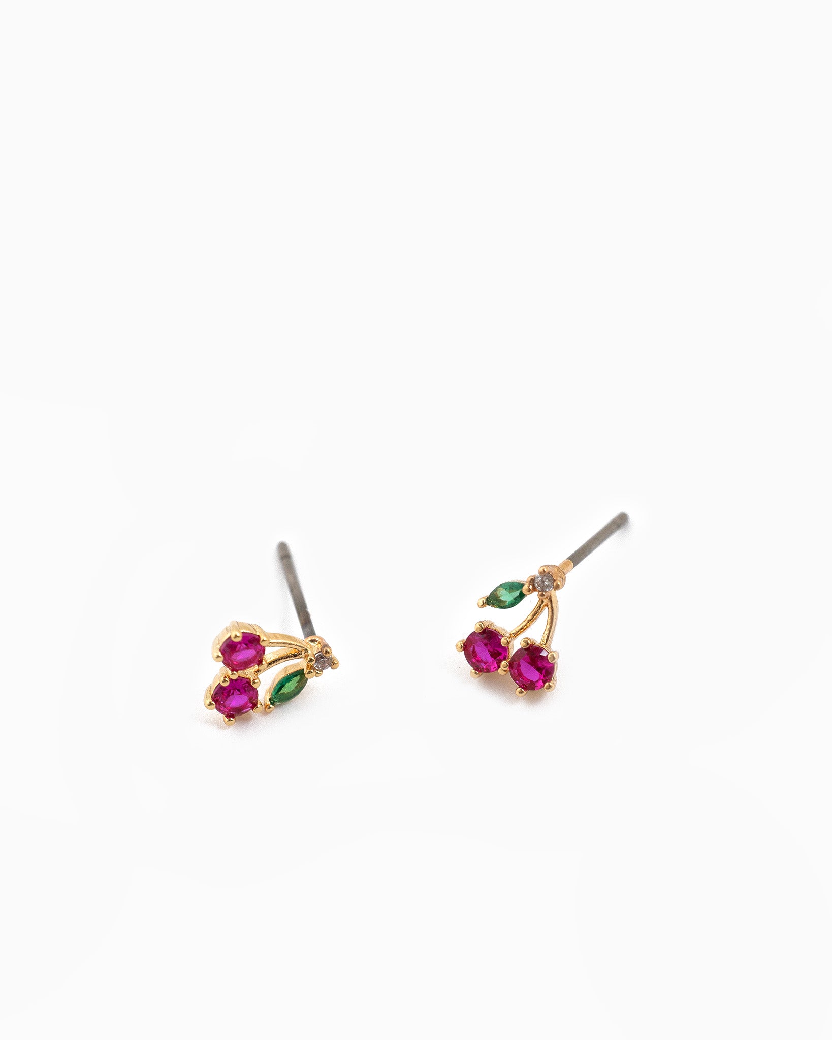CZ Cherry Stud Mini Earrings