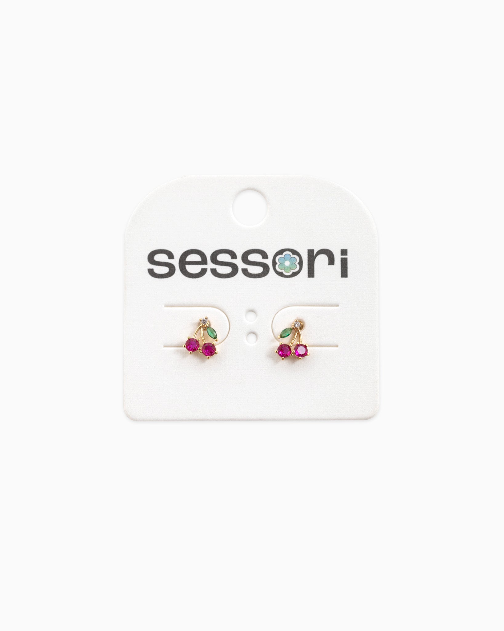 CZ Cherry Stud Mini Earrings
