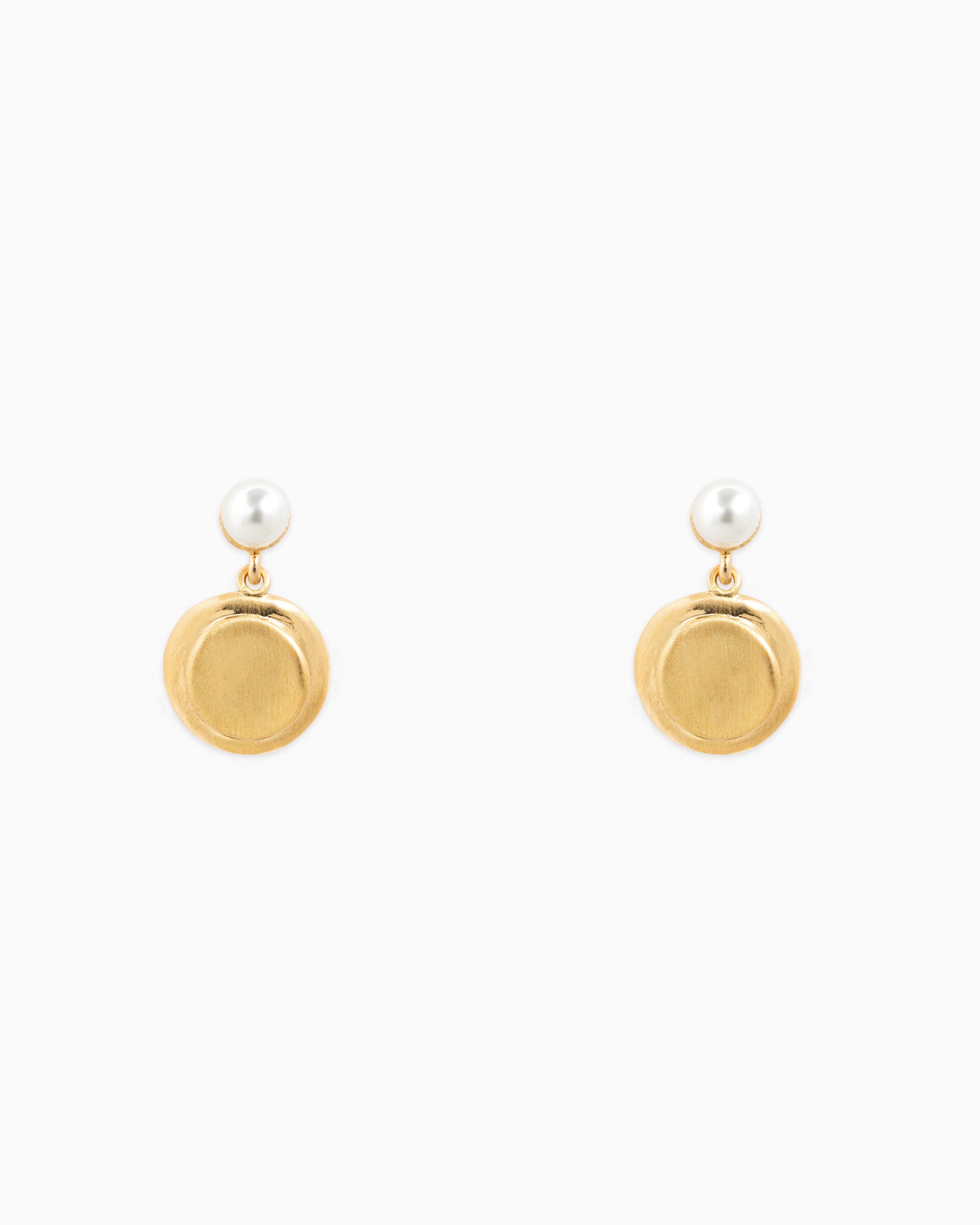 Pearl Drop Coin Earrings