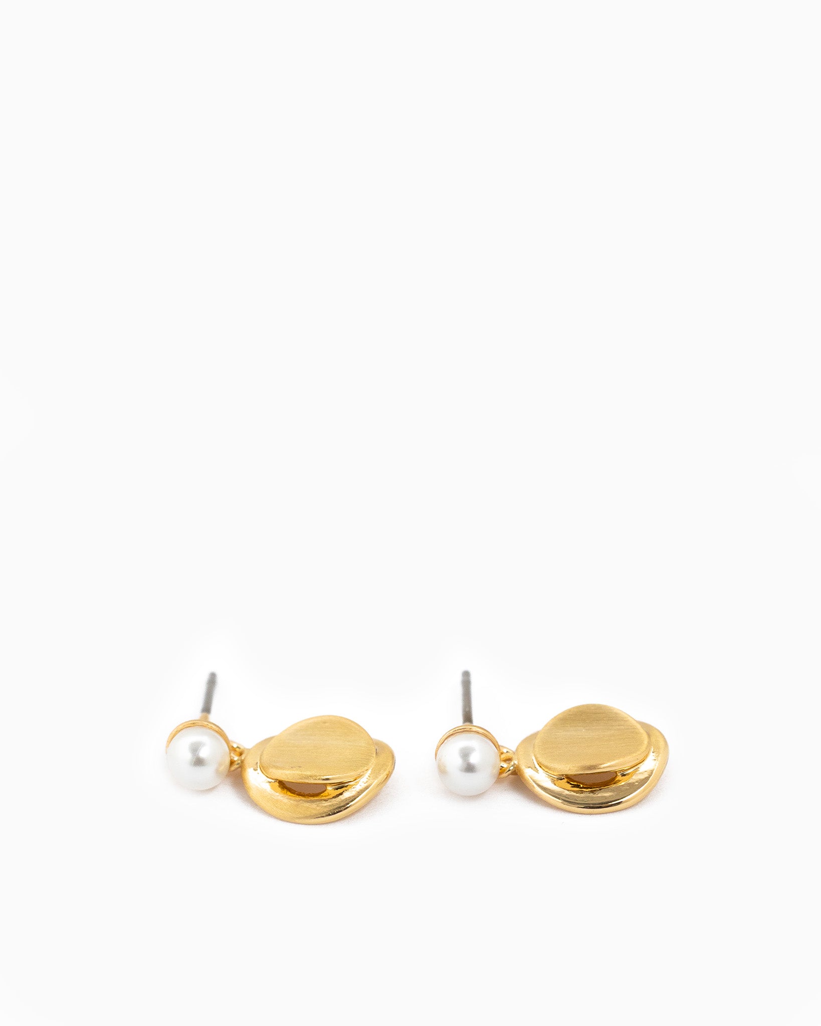 Pearl Drop Coin Earrings