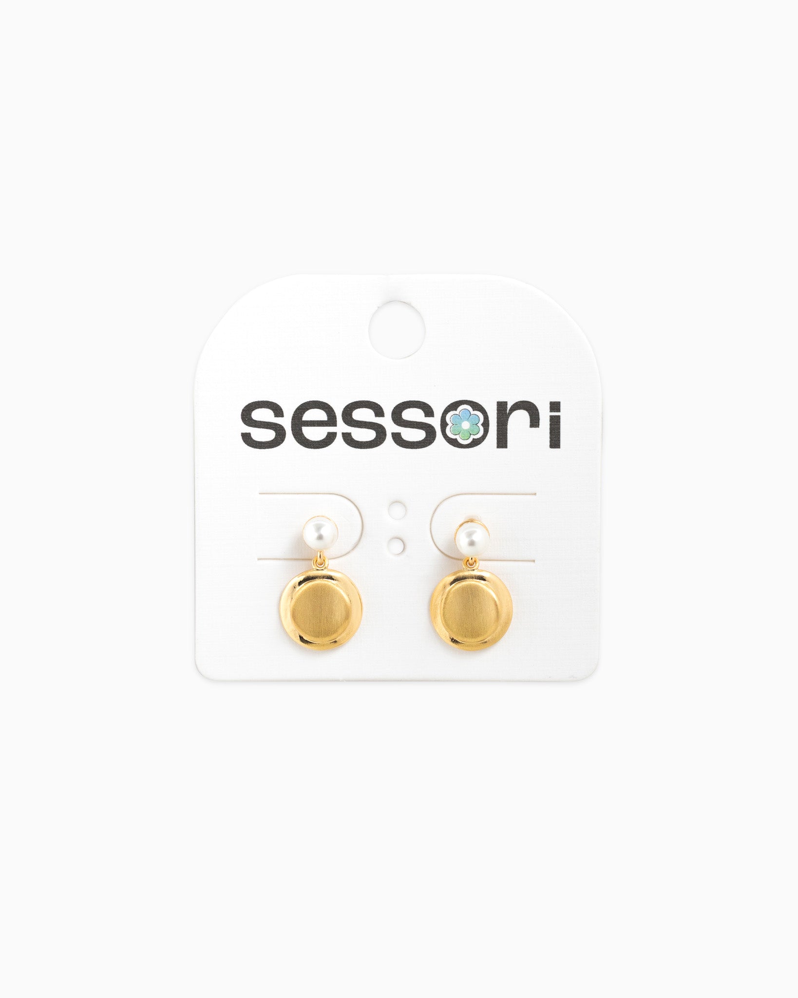 Pearl Drop Coin Earrings