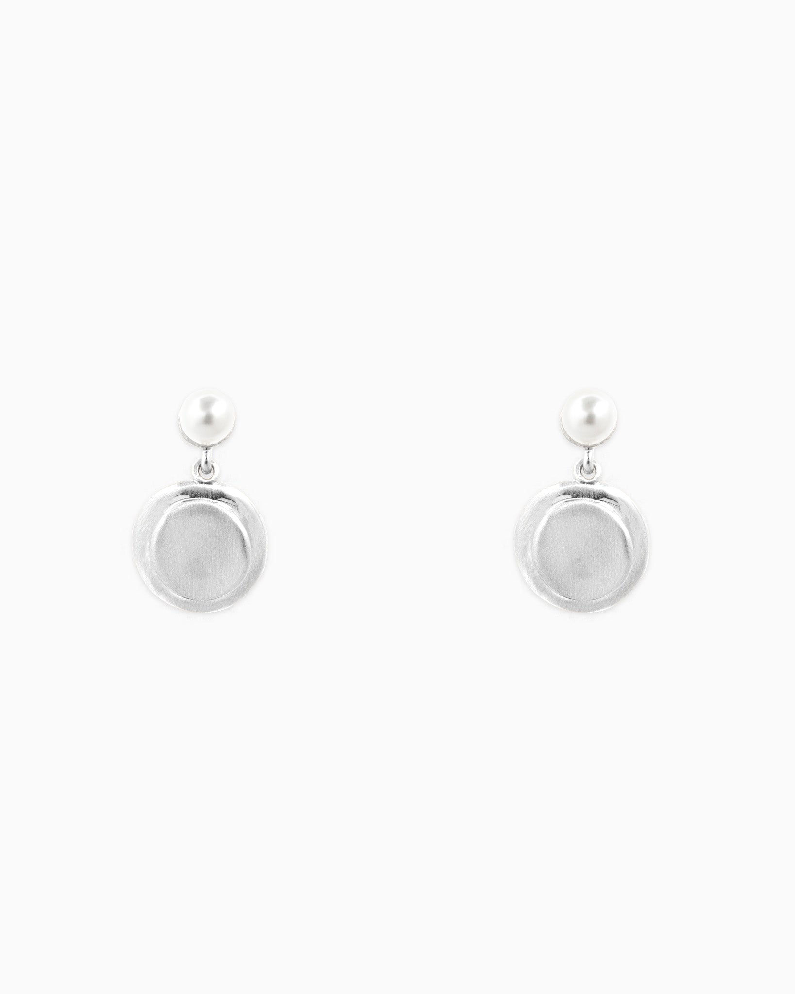 Pearl Drop Coin Earrings