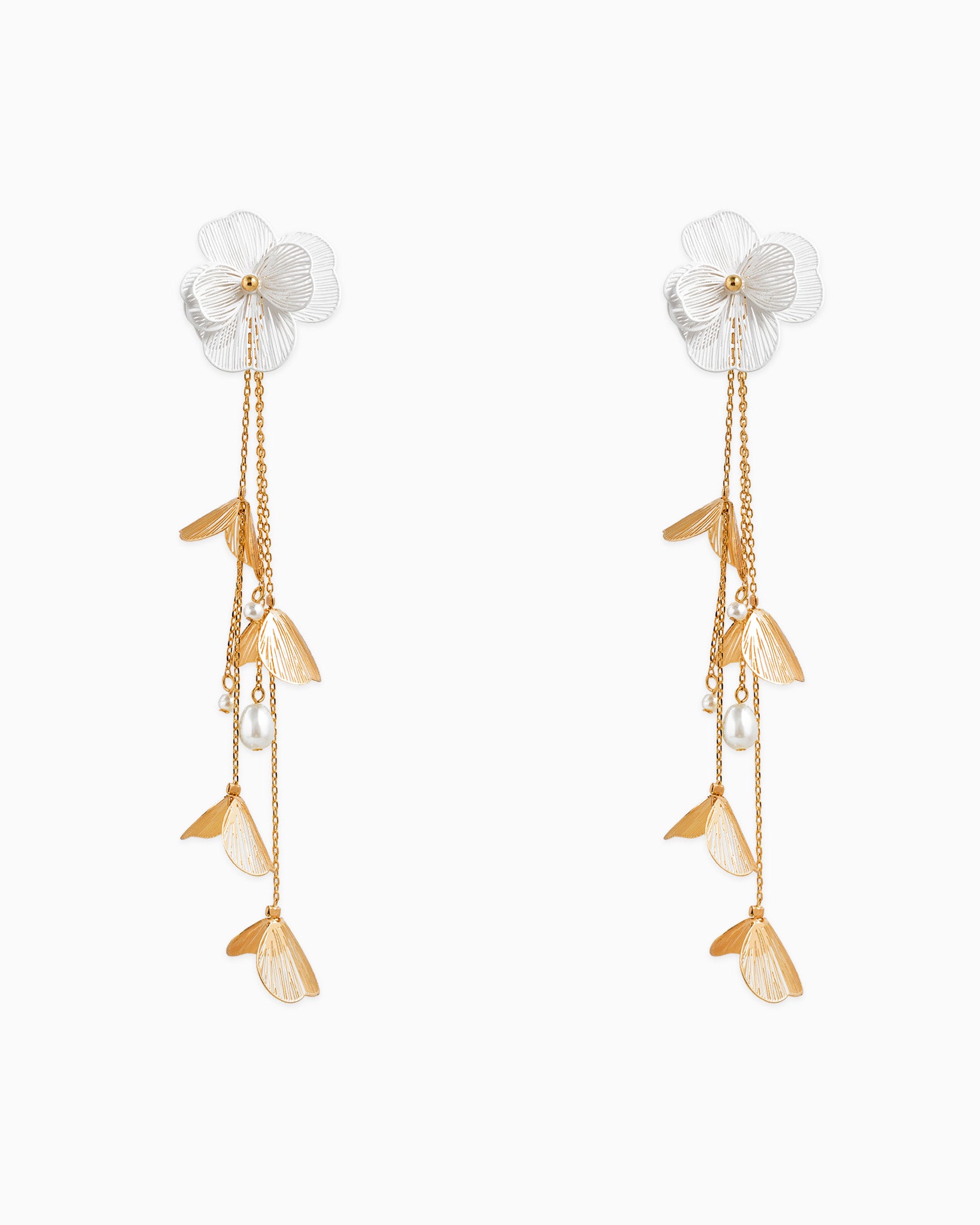 Ombre Filigree Flower Linear Earring