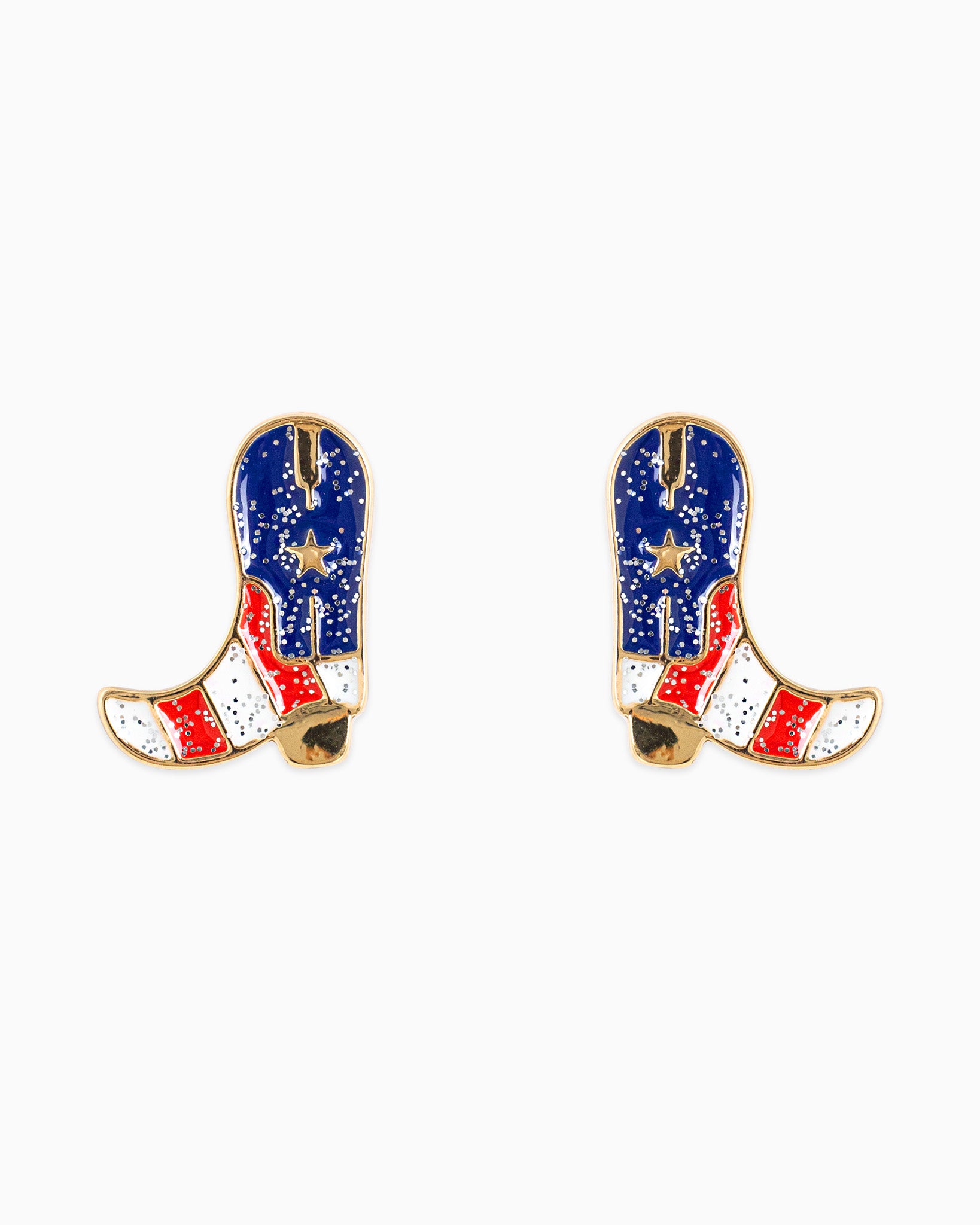 Americana Glitter Western Boots Earrings