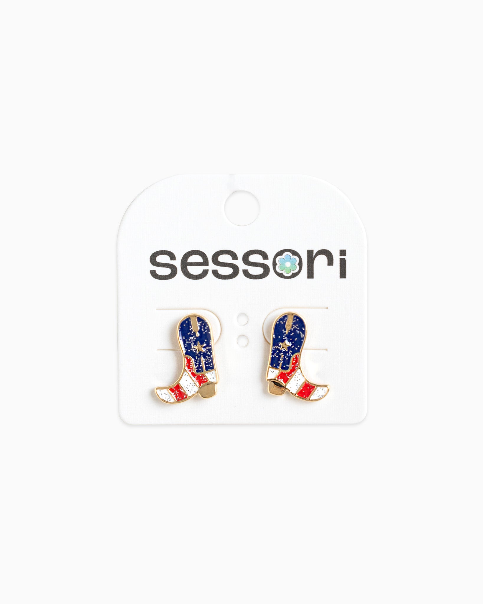 Americana Glitter Western Boots Earrings