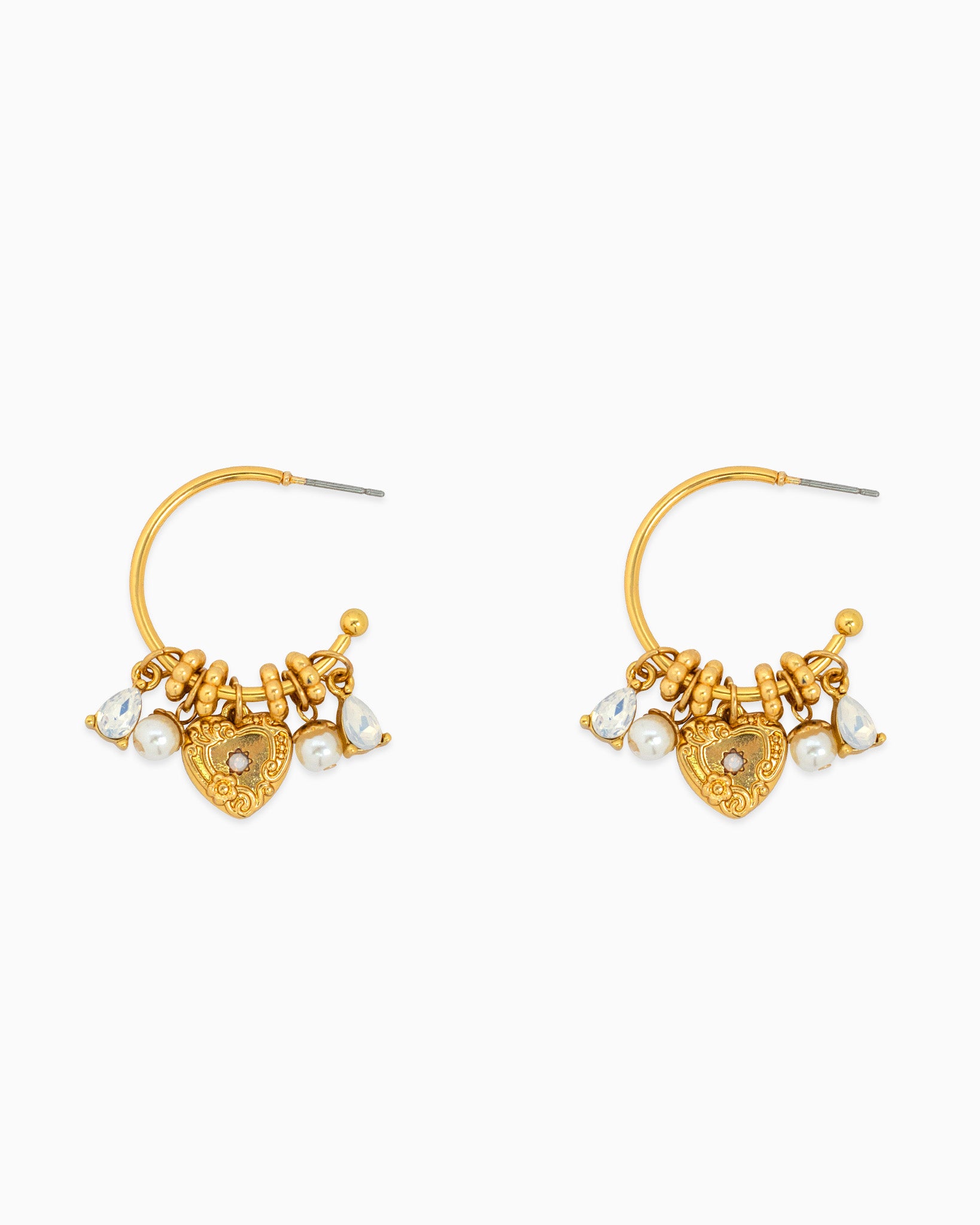 Matte Heartstruck Rondelle Hoop Earrings