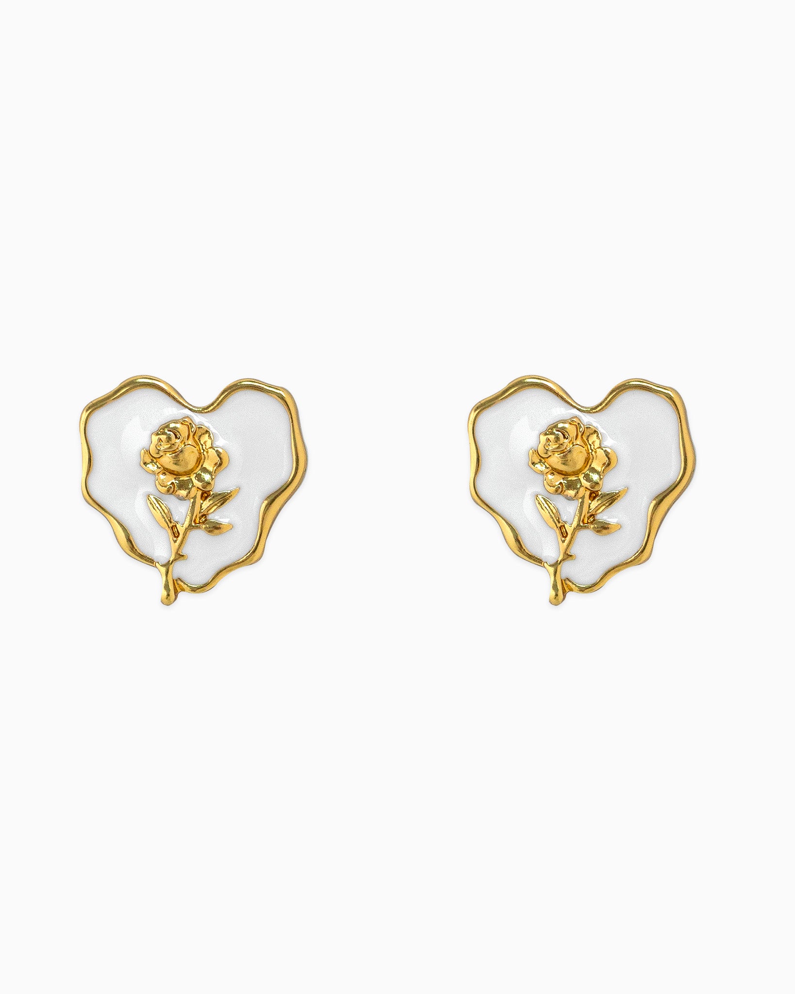 Once Upon a Rose Heart Stud Earrings
