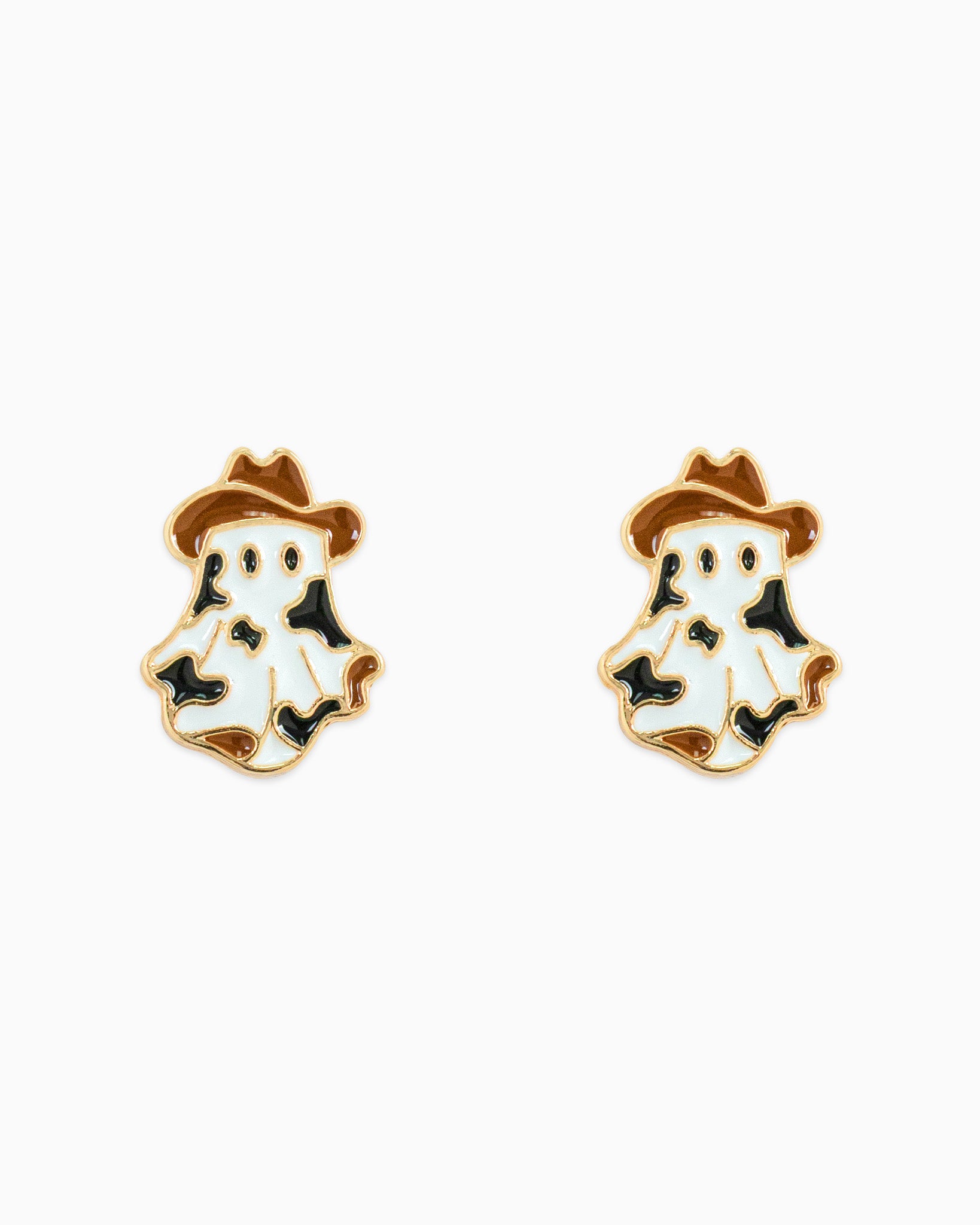 Halloween Western Ghost Boo Stud Earrings