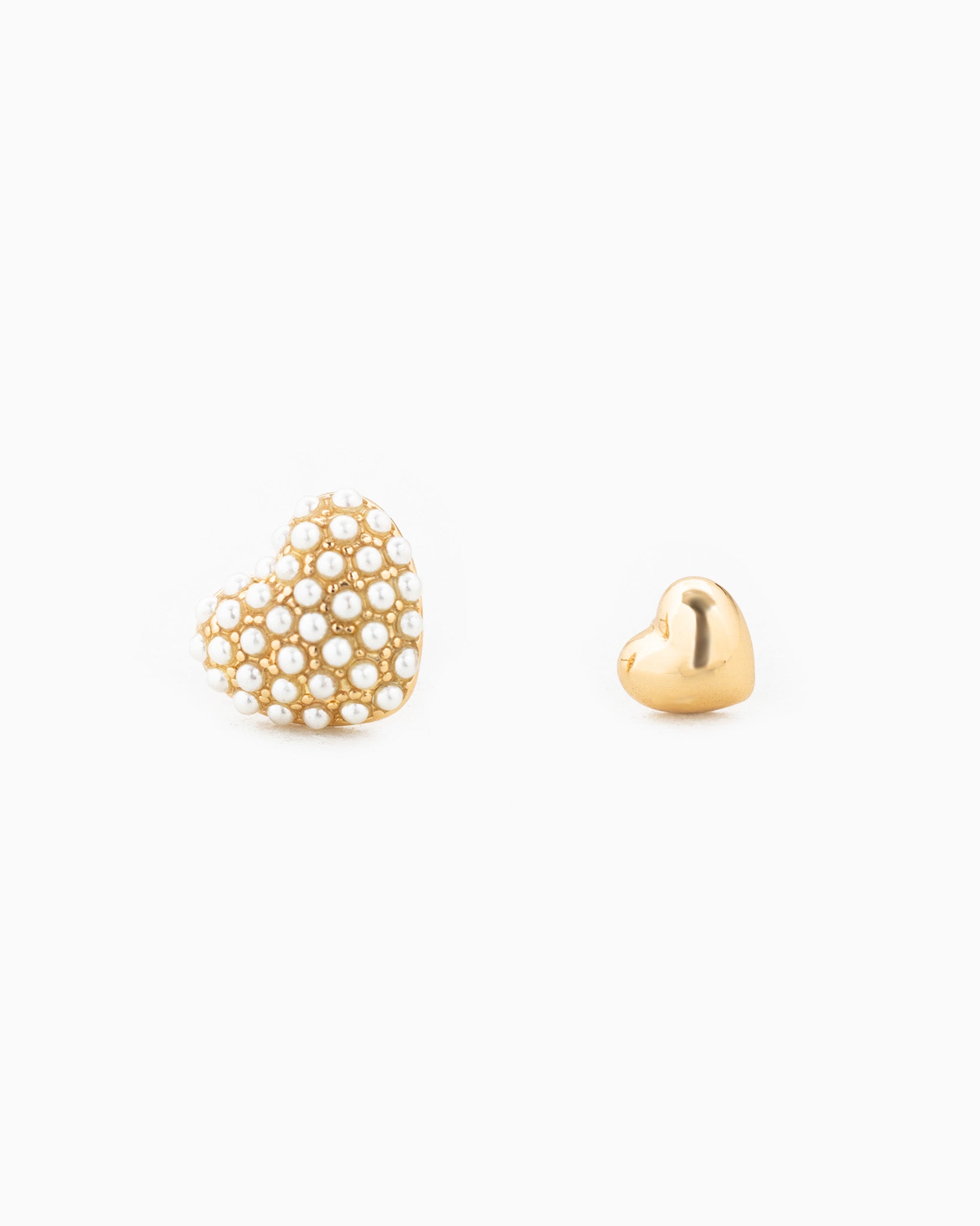 Organic Pearl Heart Earring Set of 2