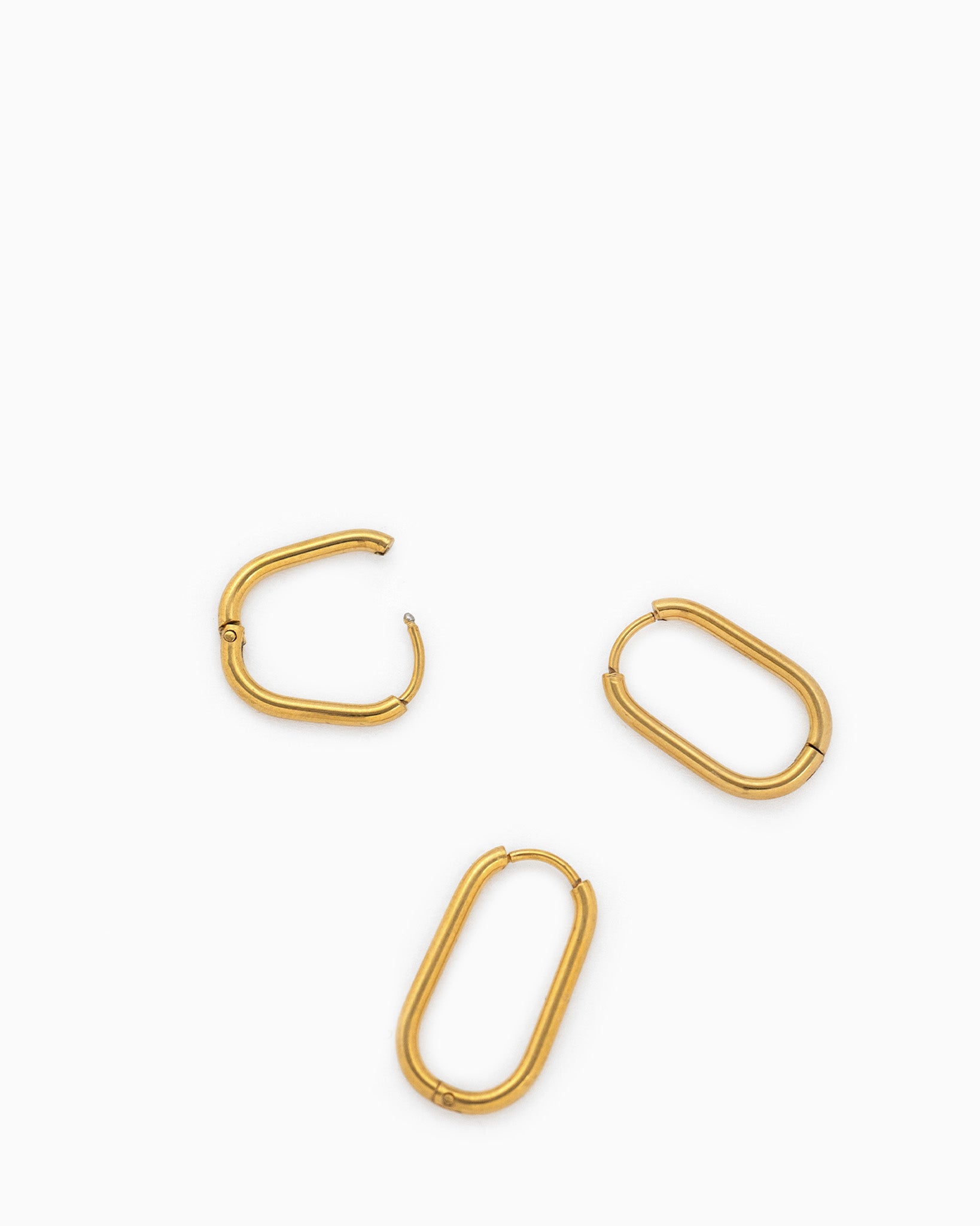 Stainless Oval Hoop Earrings