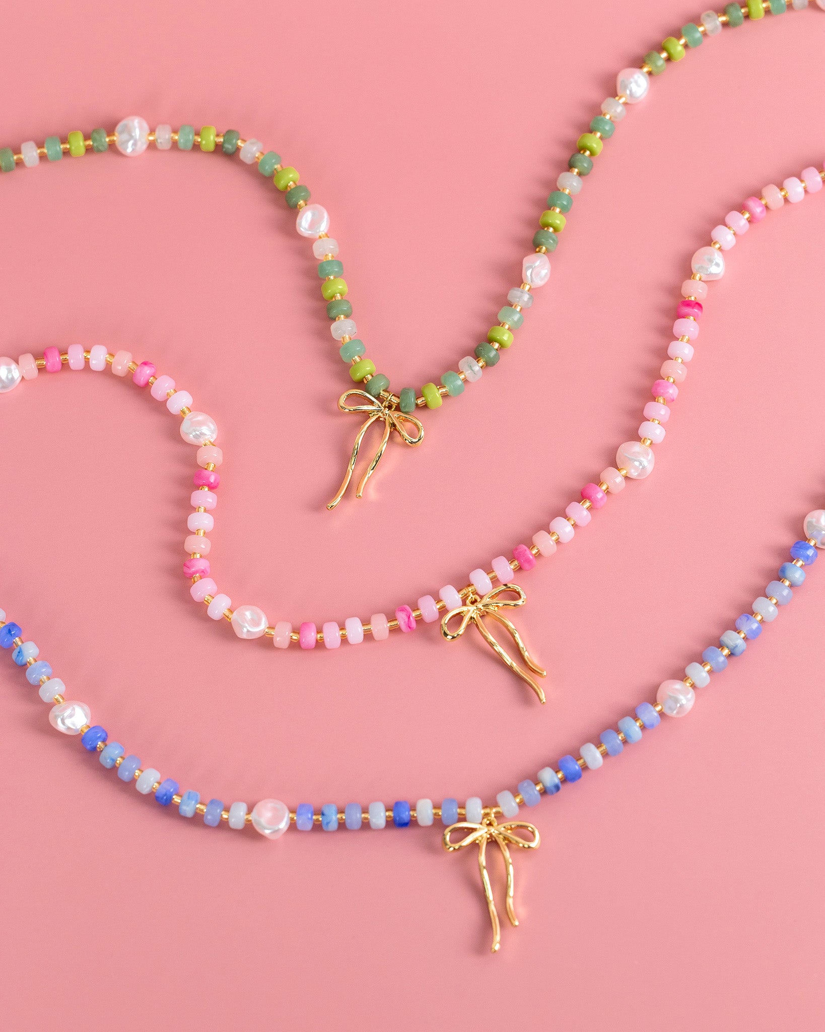 Pastel Crush Coquette Bead Pearl Necklace