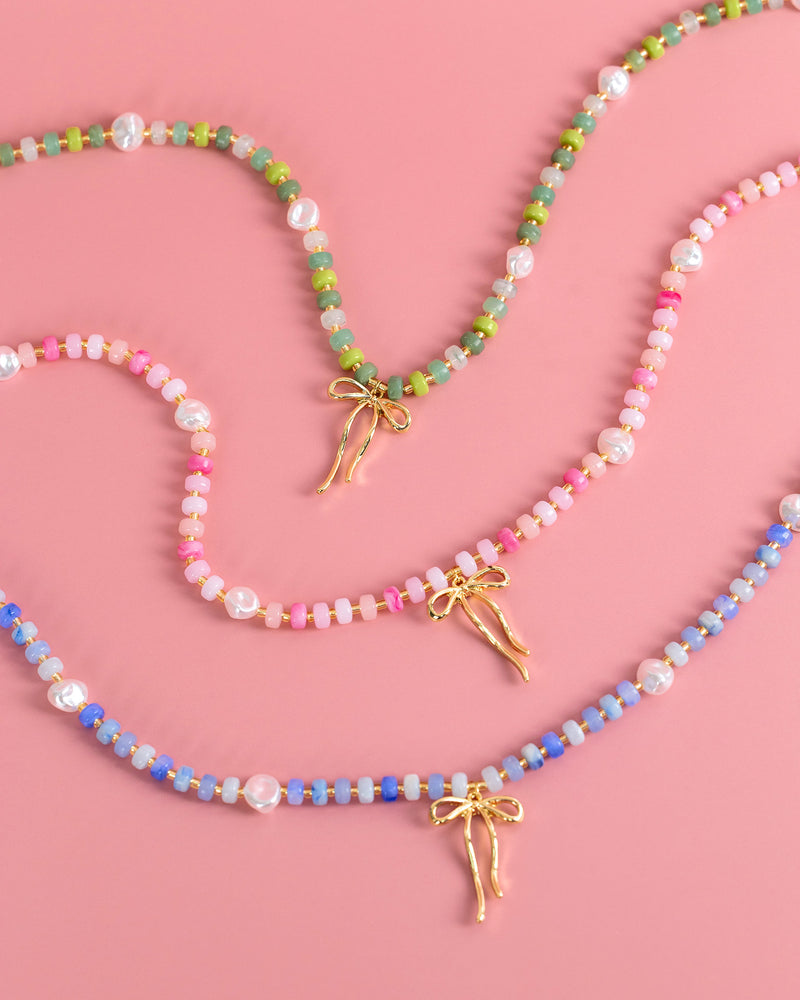 Pastel Crush Coquette Bead Pearl Necklace