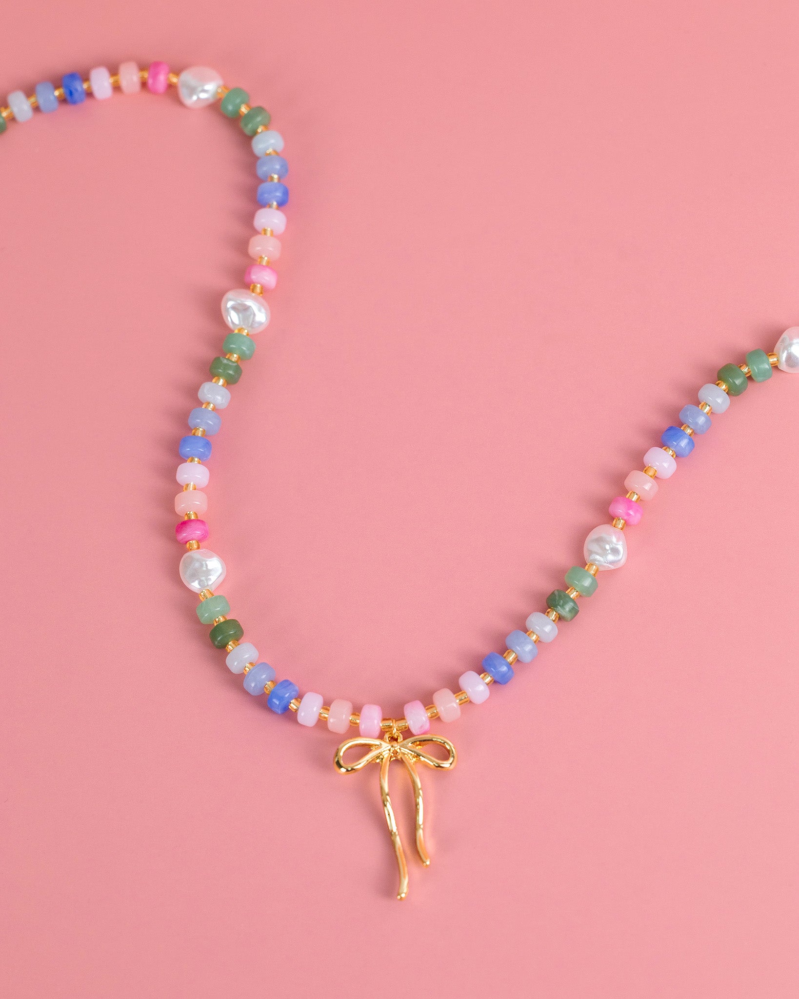 Confetti Crush Coquette Bead Pearl Necklace
