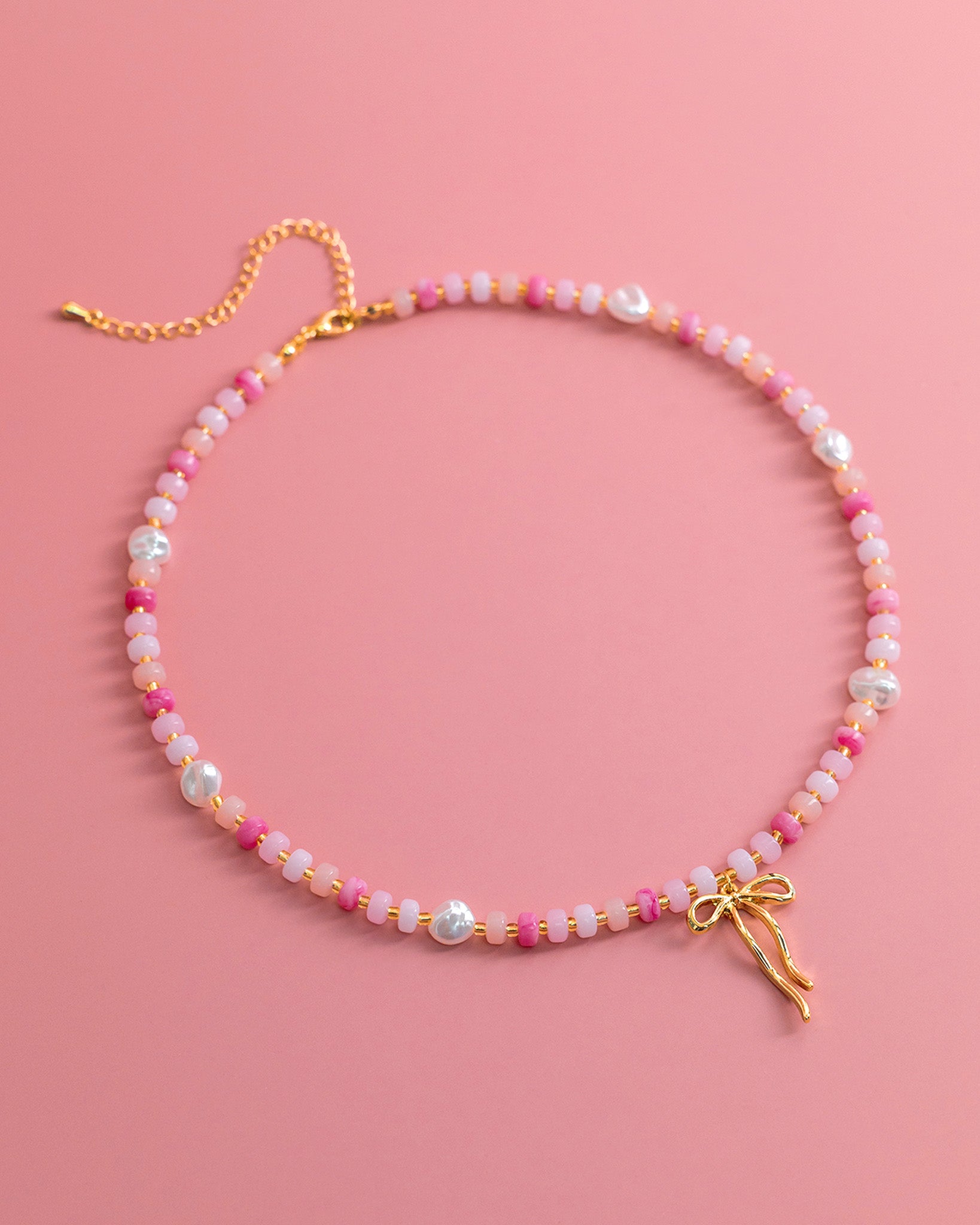 Pastel Crush Coquette Bead Pearl Necklace