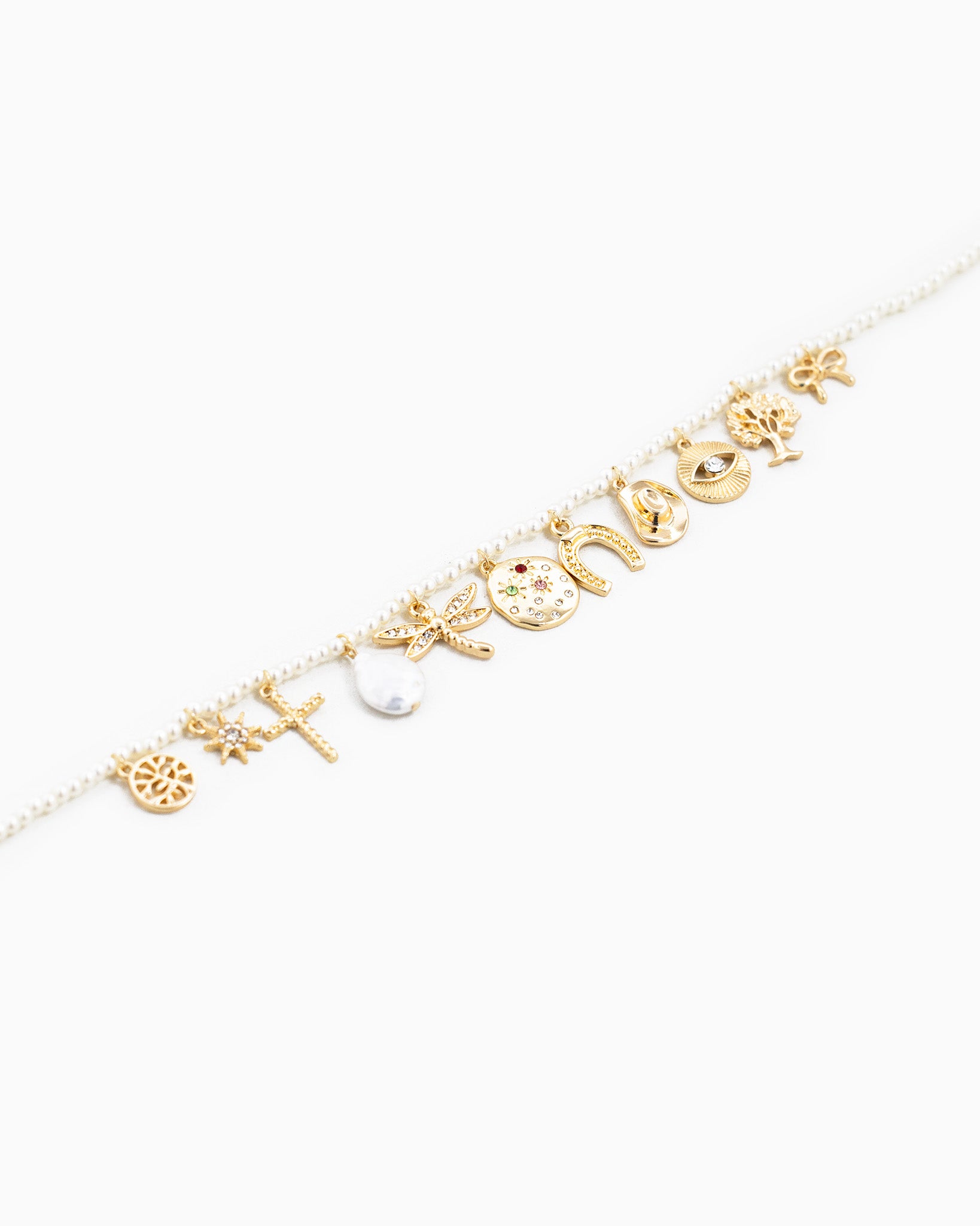 Multi Stone Symbol Charm Necklace