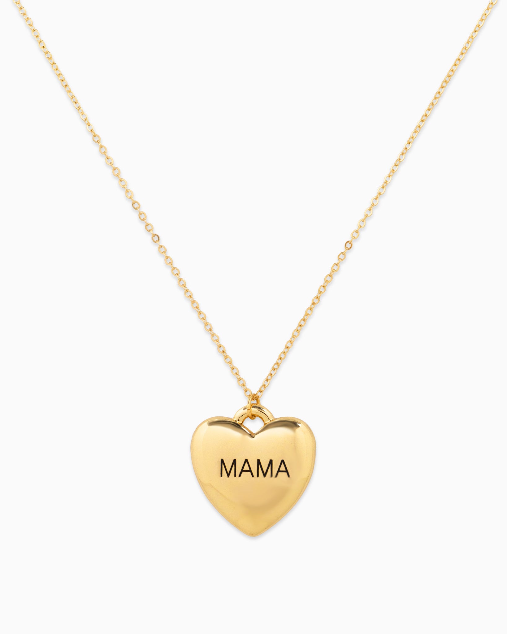 Jumbo Heart MAMA Engraving Pendant Necklace