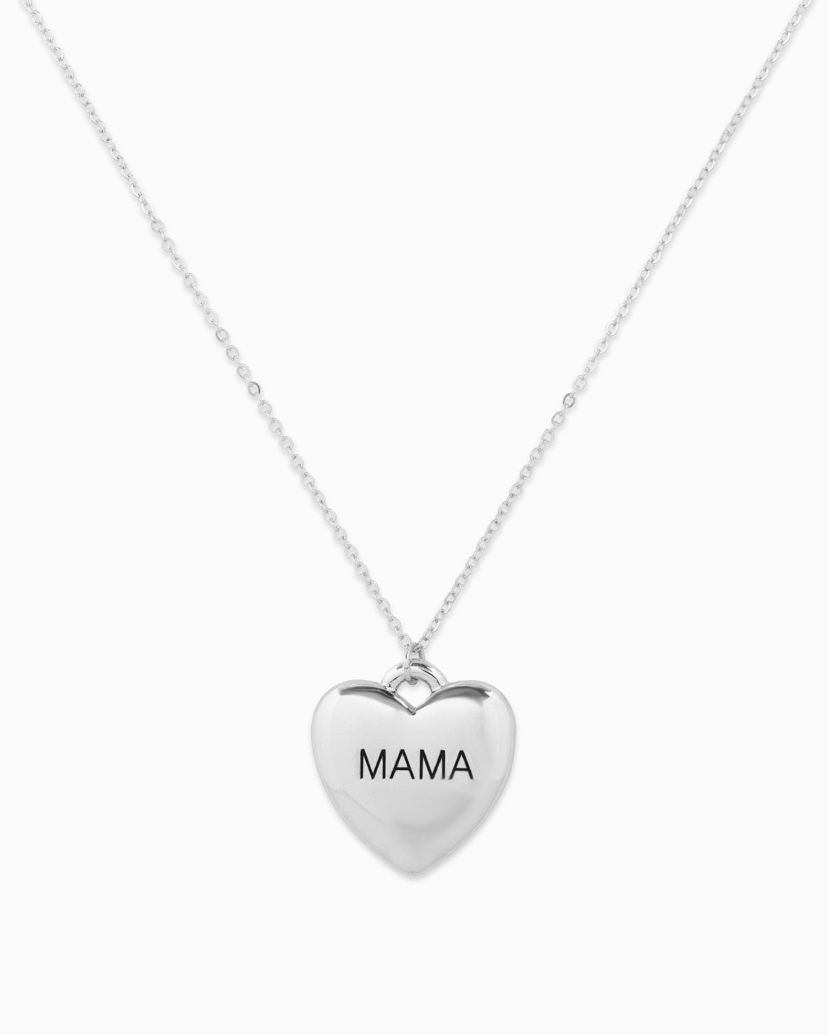 Jumbo Heart MAMA Engraving Pendant Necklace