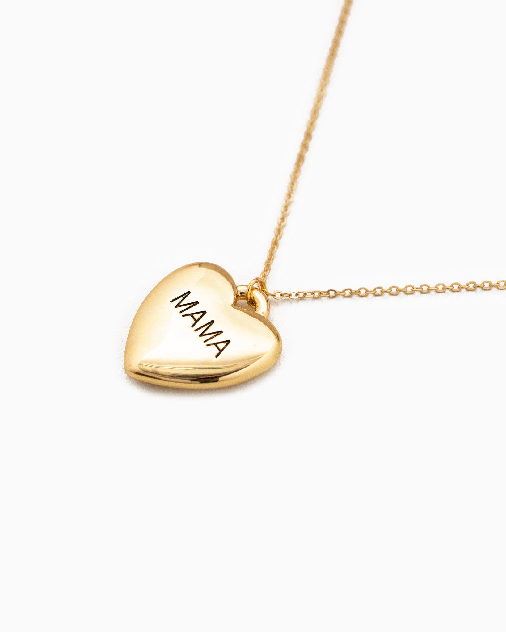 Jumbo Heart MAMA Engraving Pendant Necklace