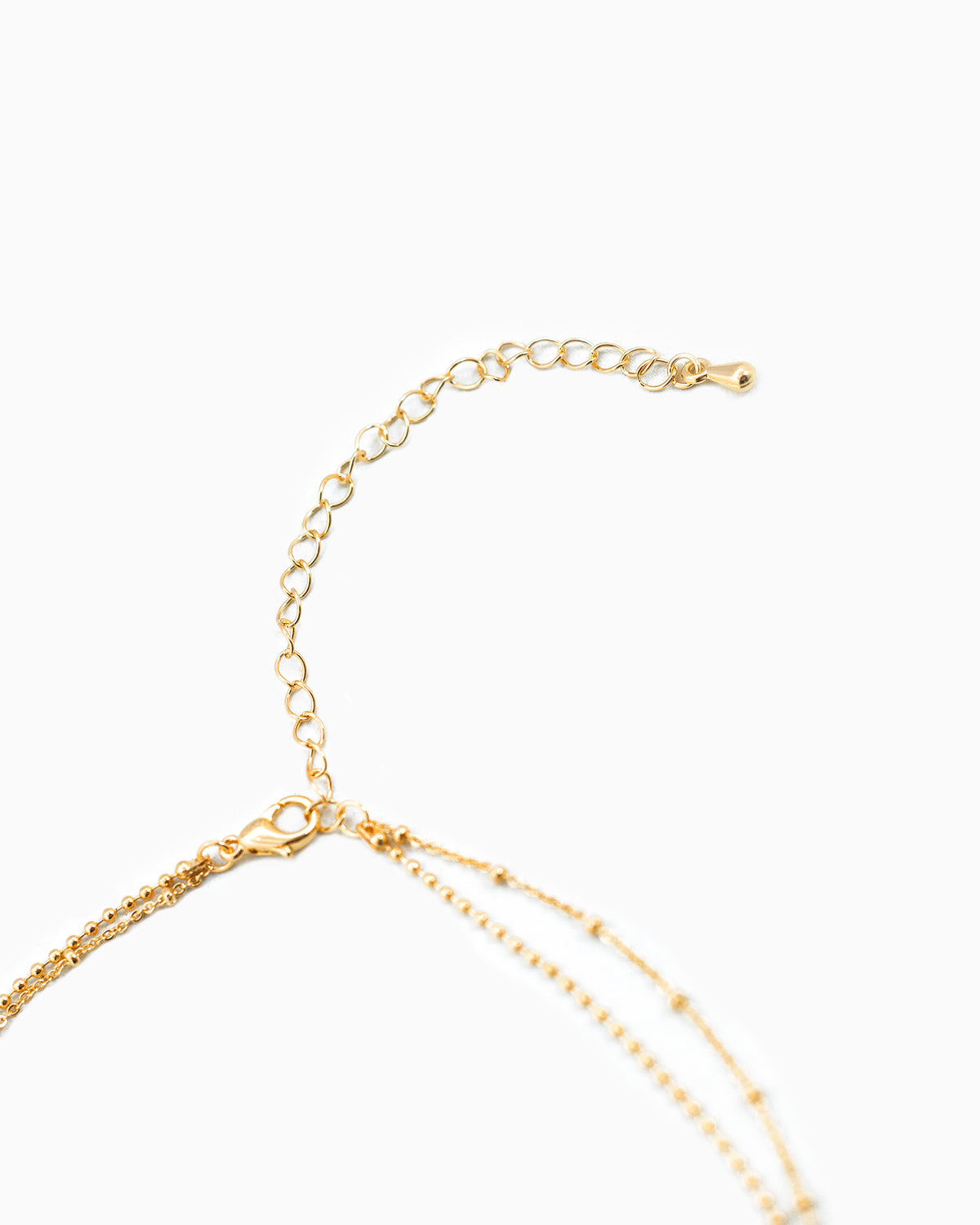 Pastel Champagne Color Charm Layered Necklace-6