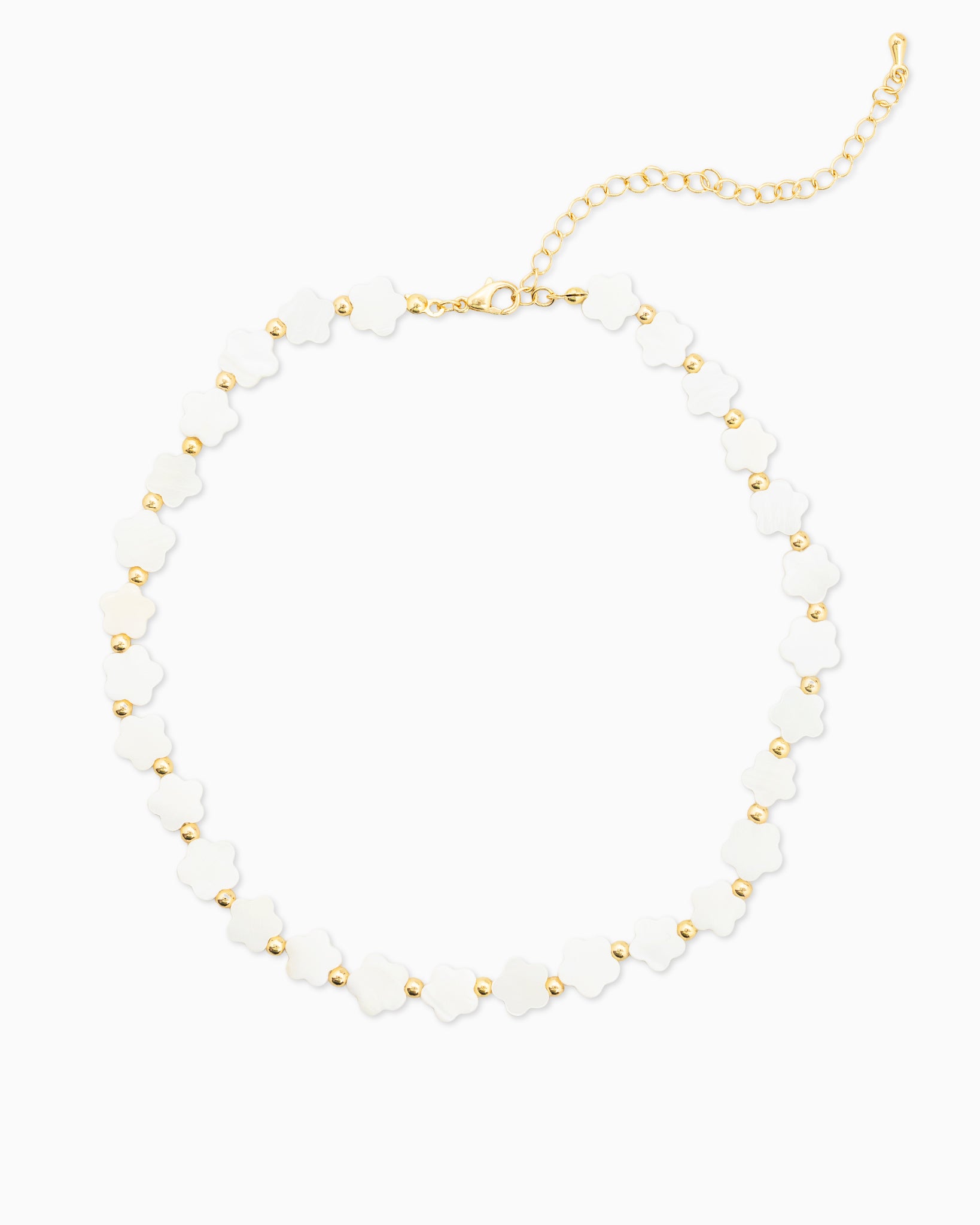 MOP Pearl Flower Choker Necklace