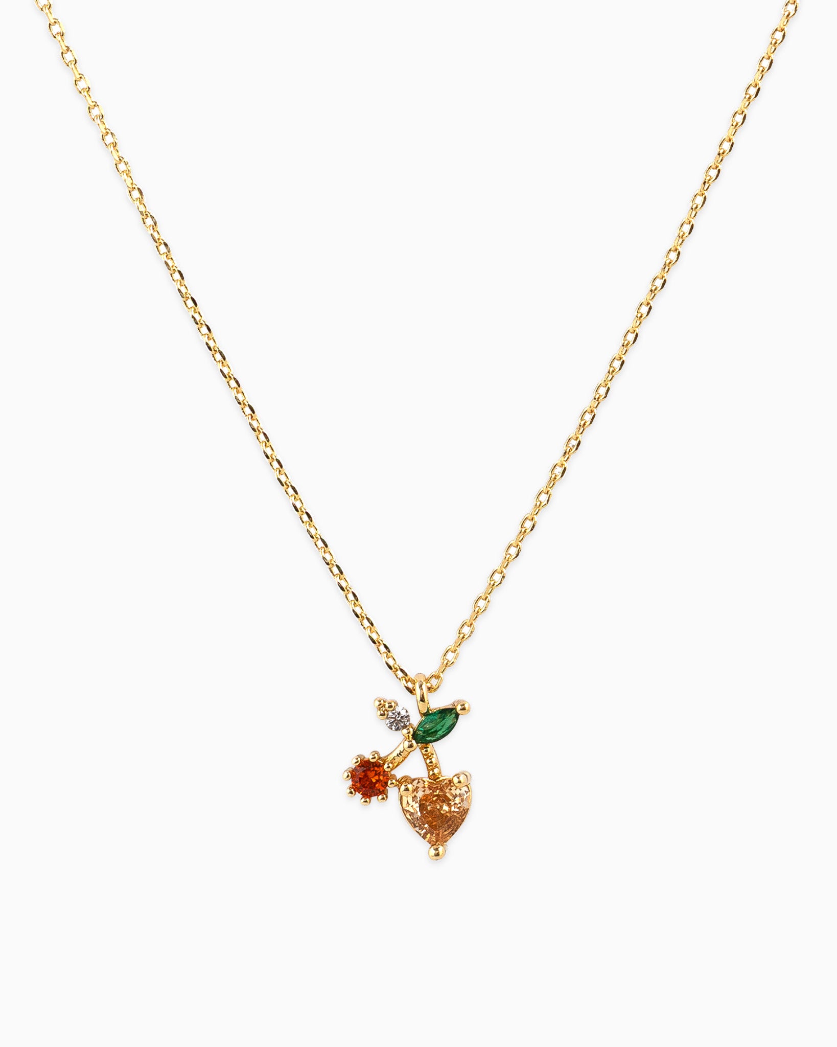 CZ Cherry Heart Pendant Necklace