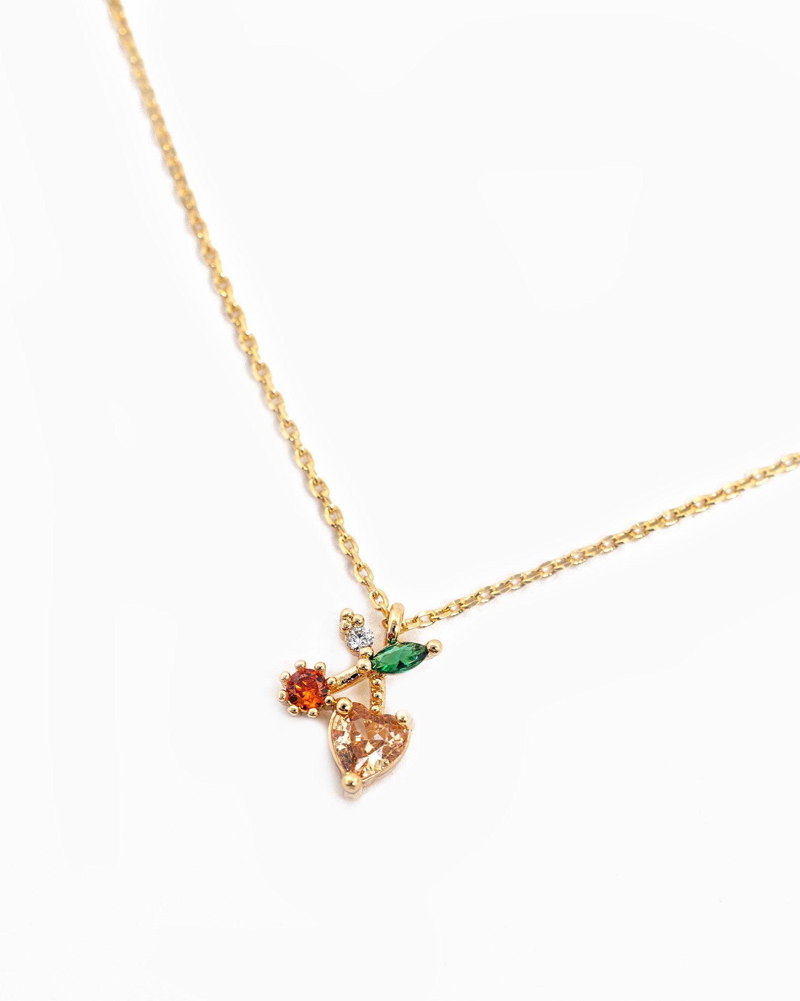 CZ Cherry Heart Pendant Necklace