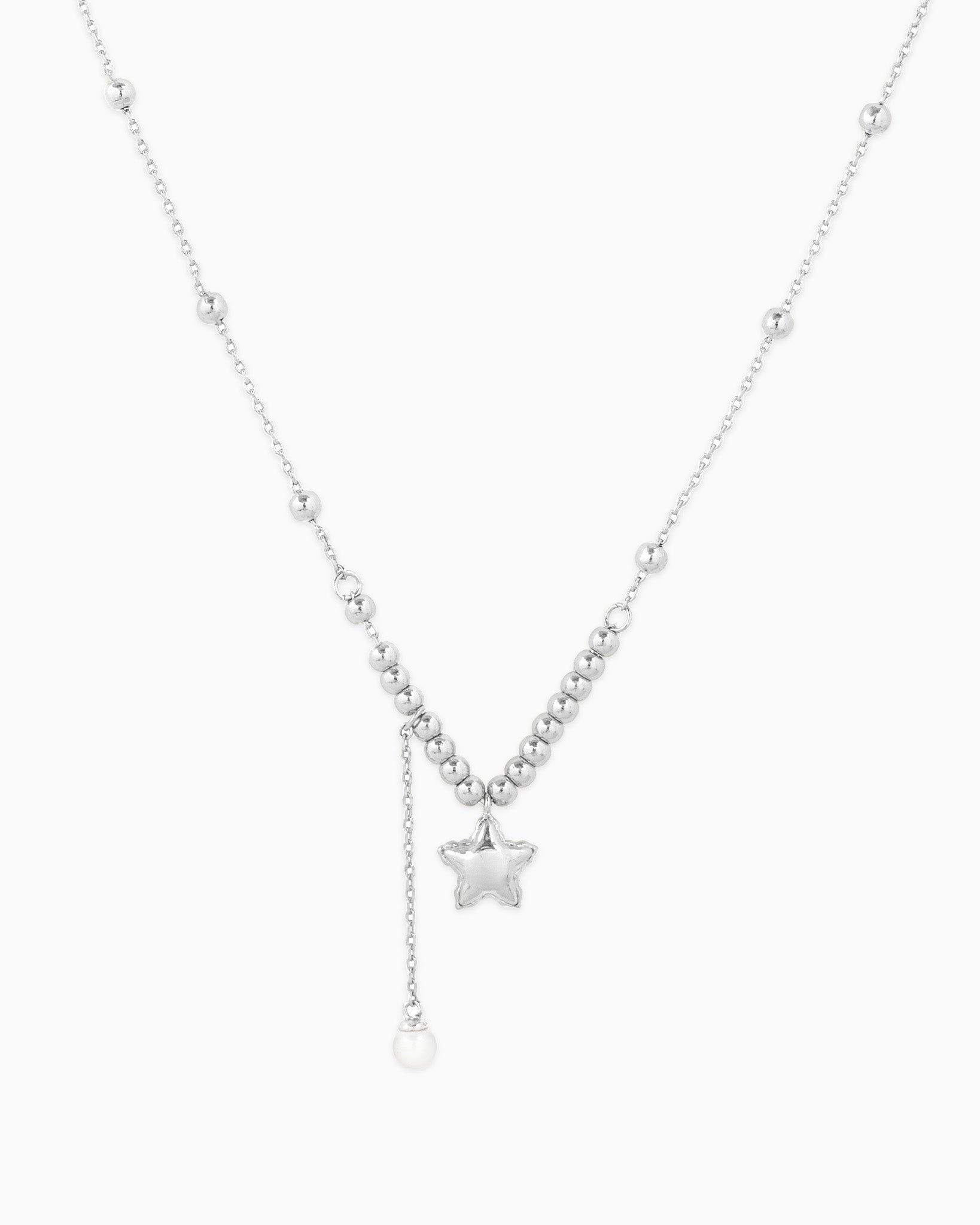 Celestial Drop Puff Star Ball Chain Necklace