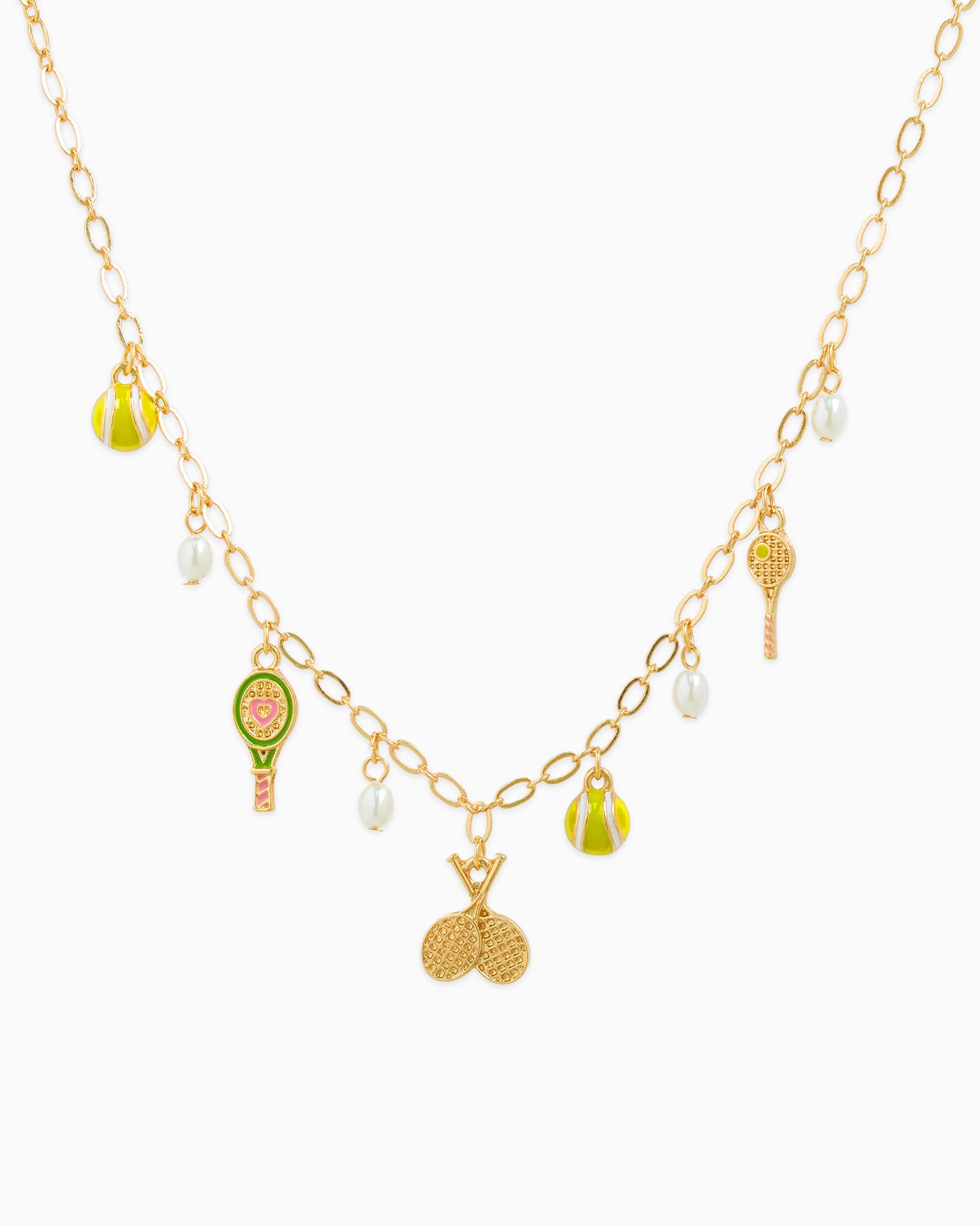 Gameday Tennis Court Color Charm Necklace