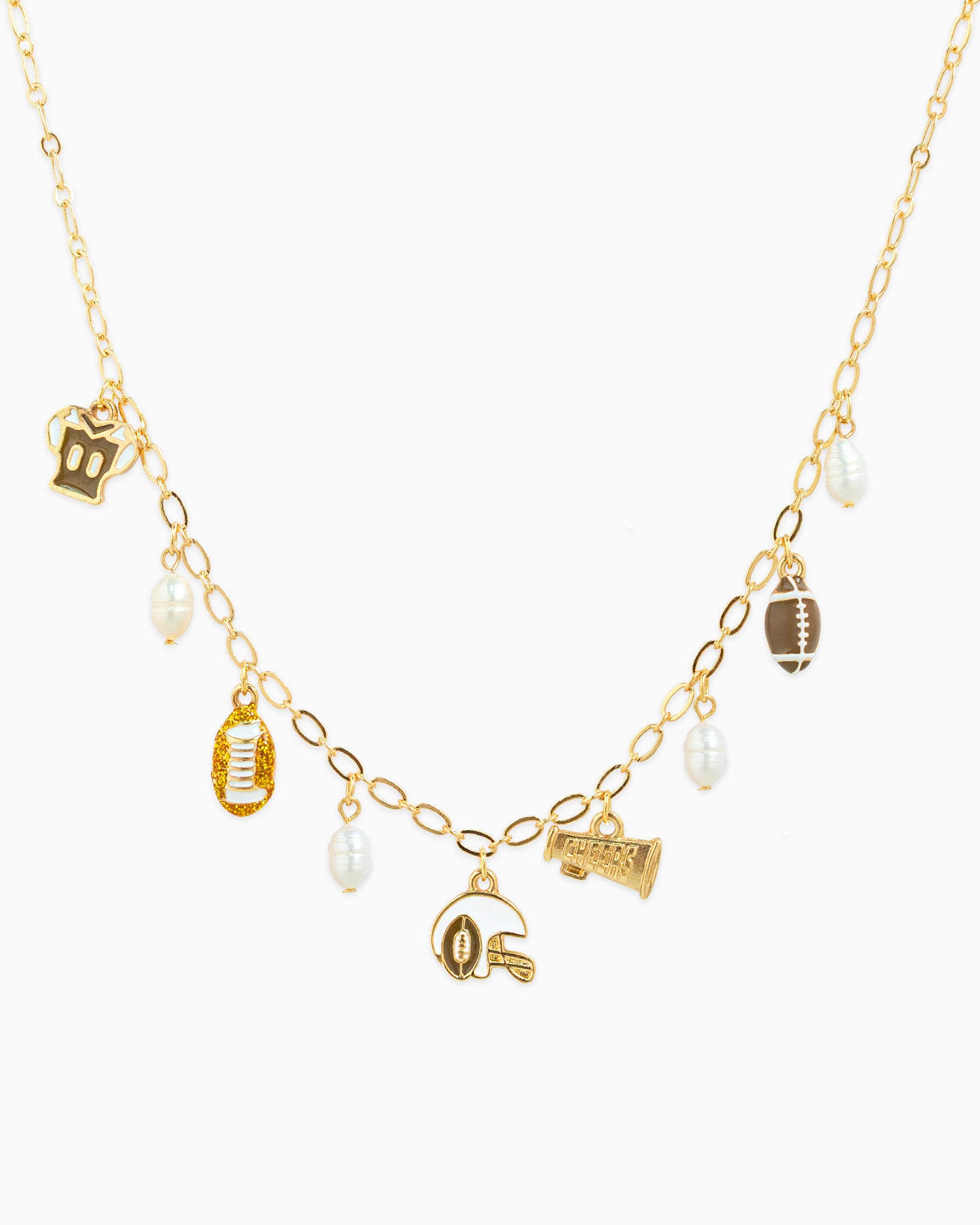 Gameday Touchdown Football Multi Charm Necklace