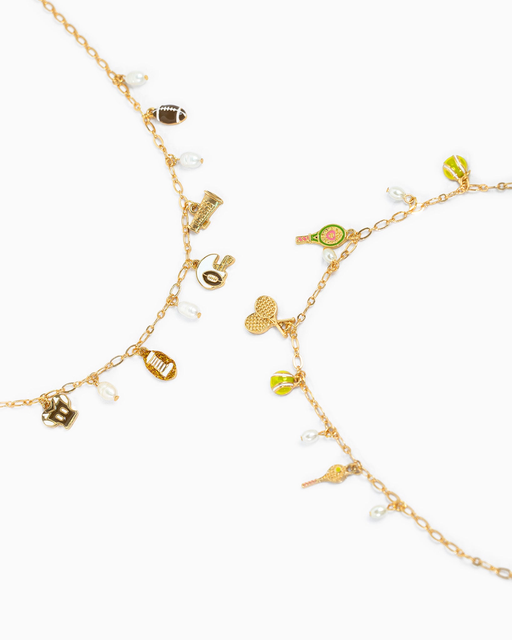 Gameday Tennis Court Color Charm Necklace