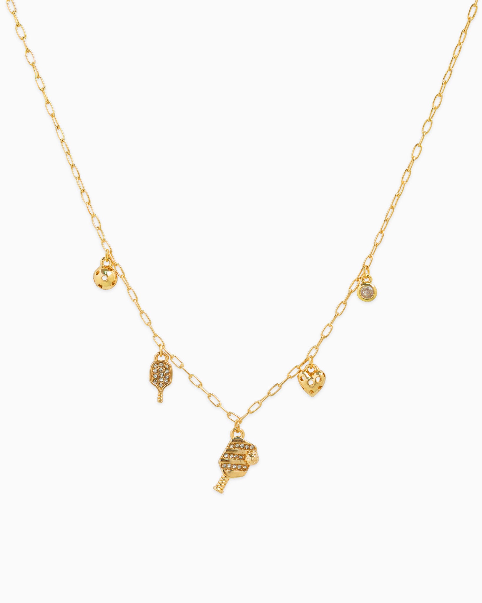 Gameday Pave Pickleball Paddle Charm Necklace