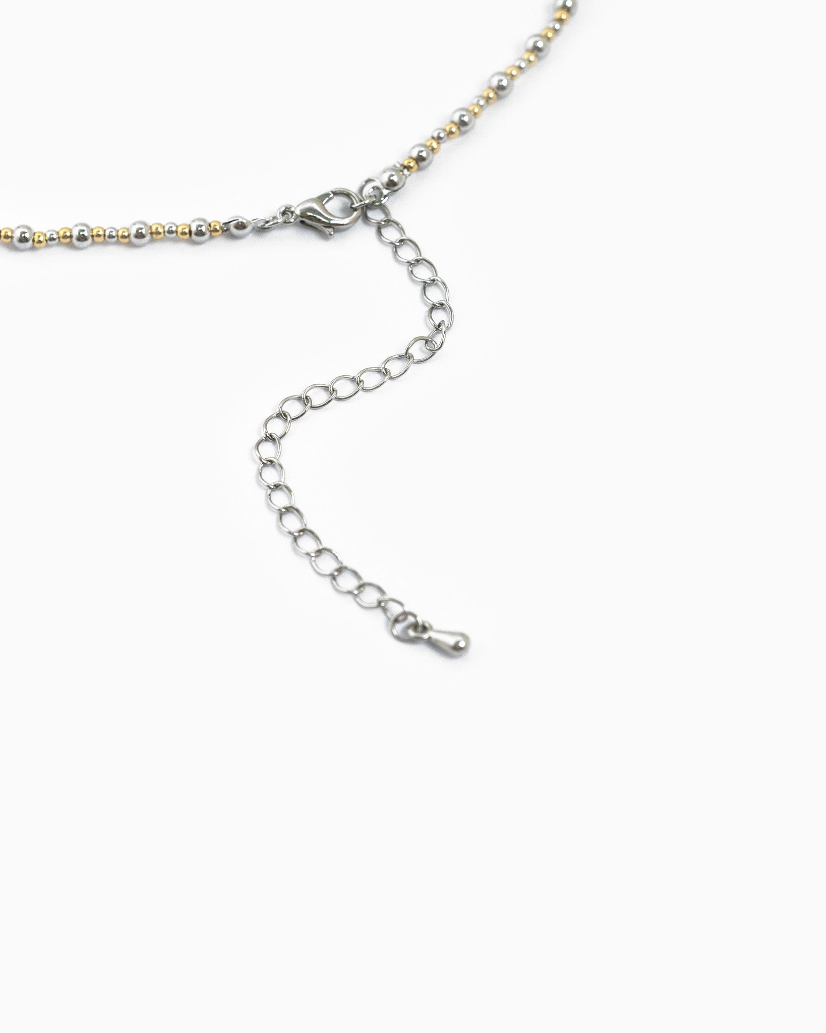 Two-Tone Beaded Heart Accent Necklace