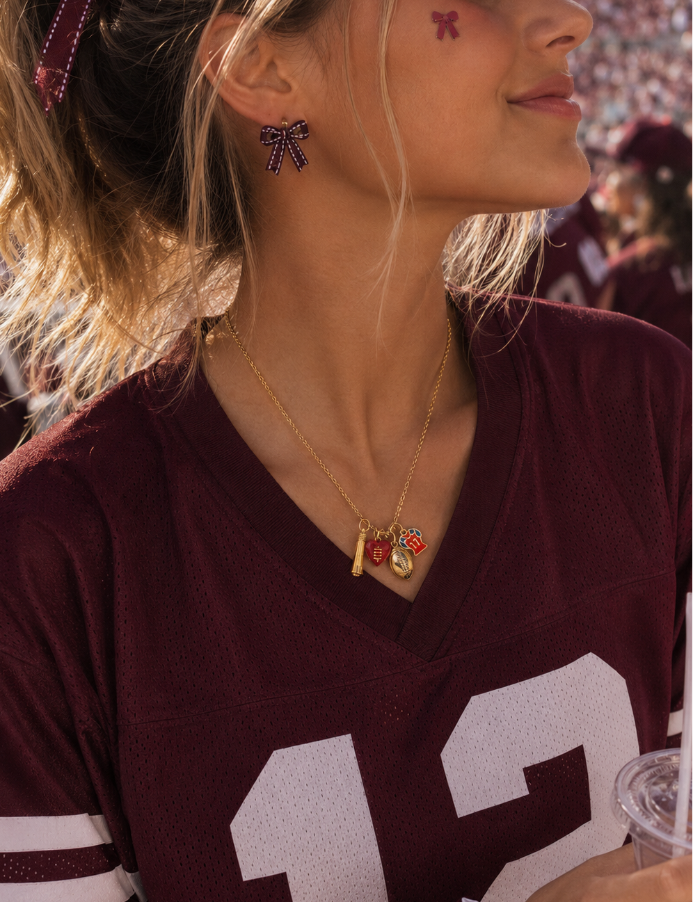 Football Gameday Love and Loud Plays Spirit Necklace