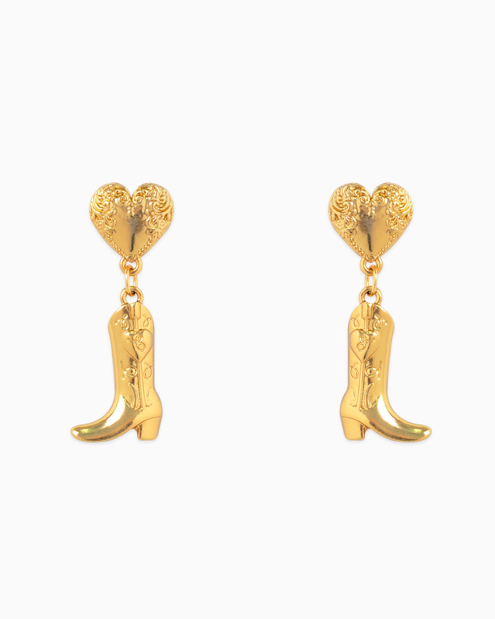 Western Heart Boot Drop Earrings