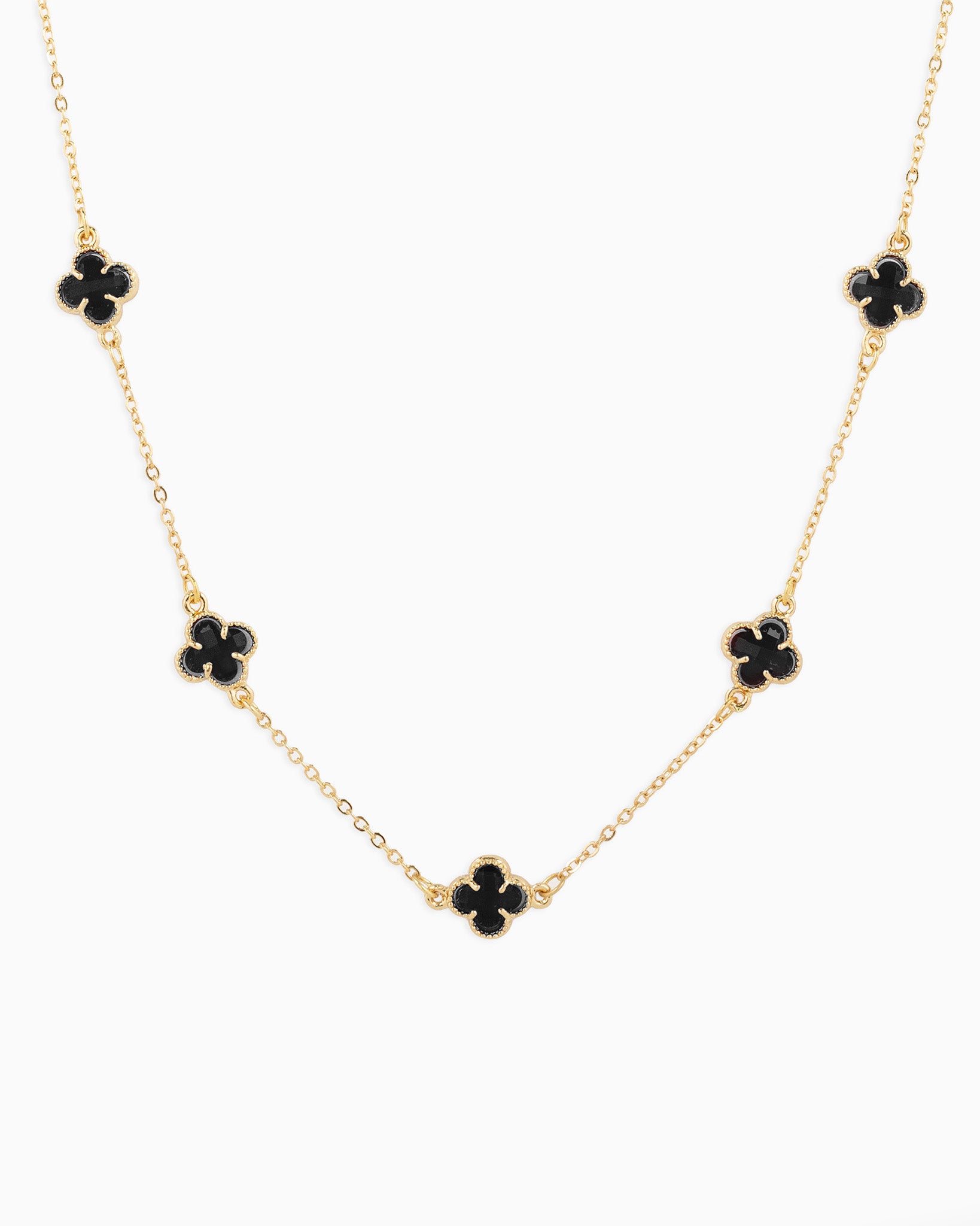 Pastel Colored Clover Station Necklace-6