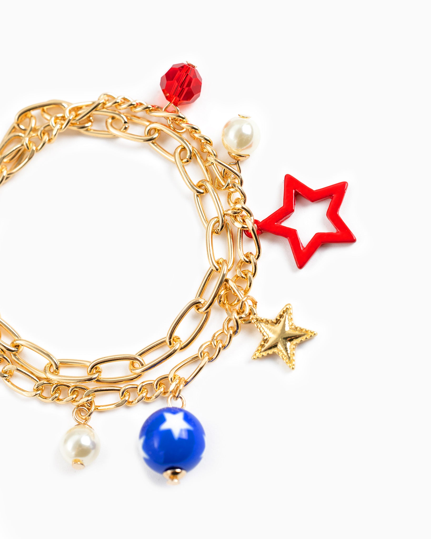 Americana Layered Star Charm Bracelet