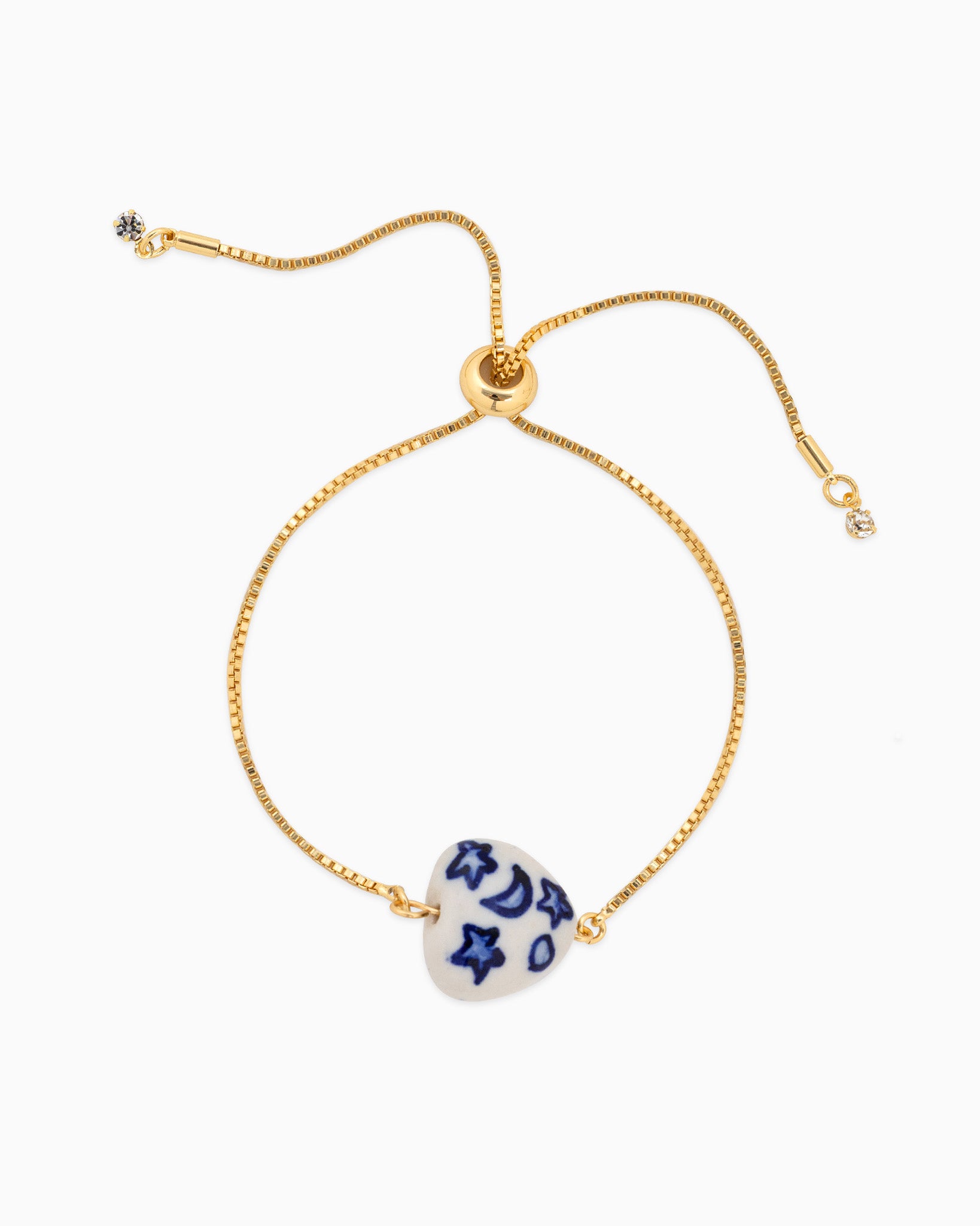 Puff Heart Ceramic Pull Tie Bracelet