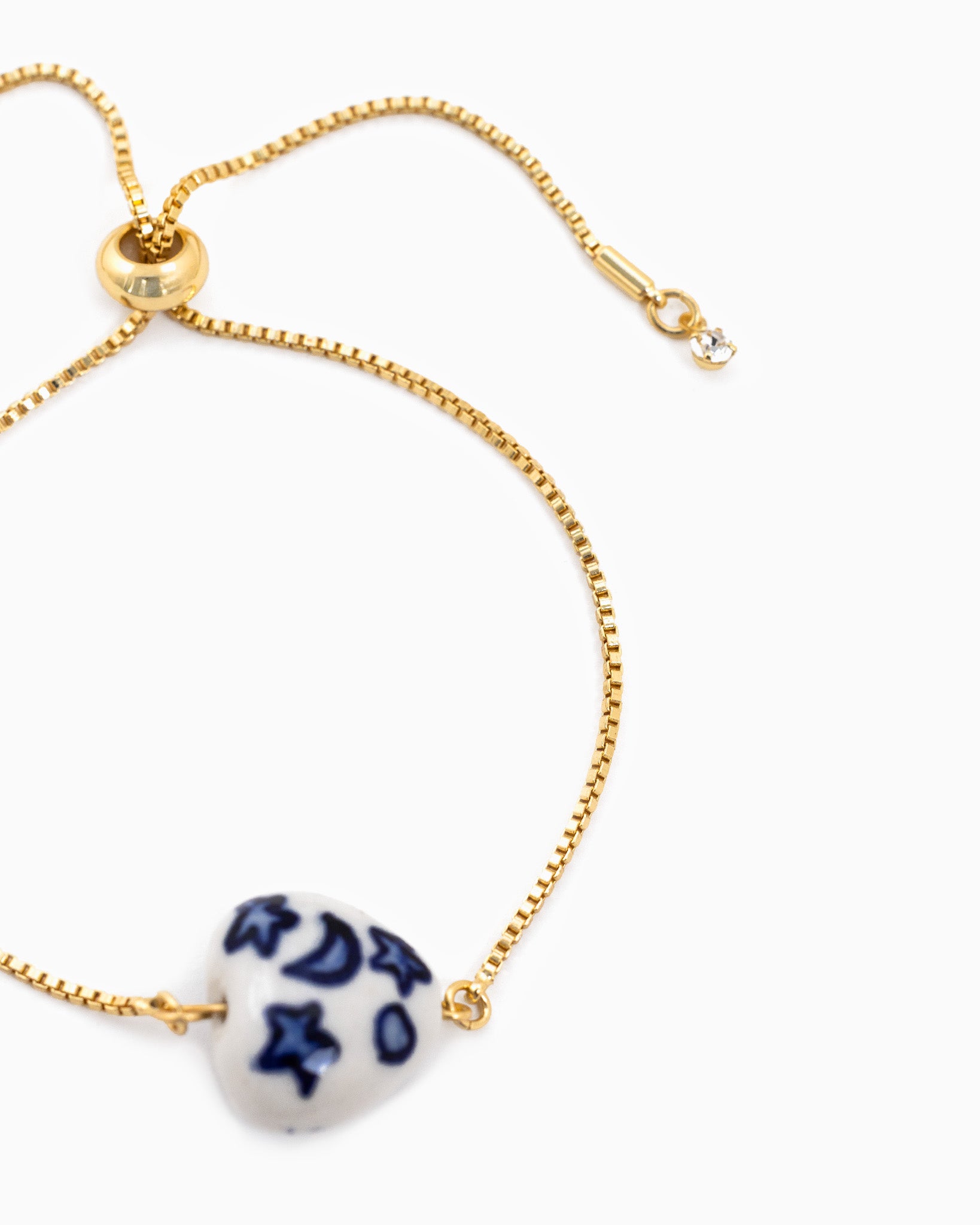 Puff Heart Ceramic Pull Tie Bracelet