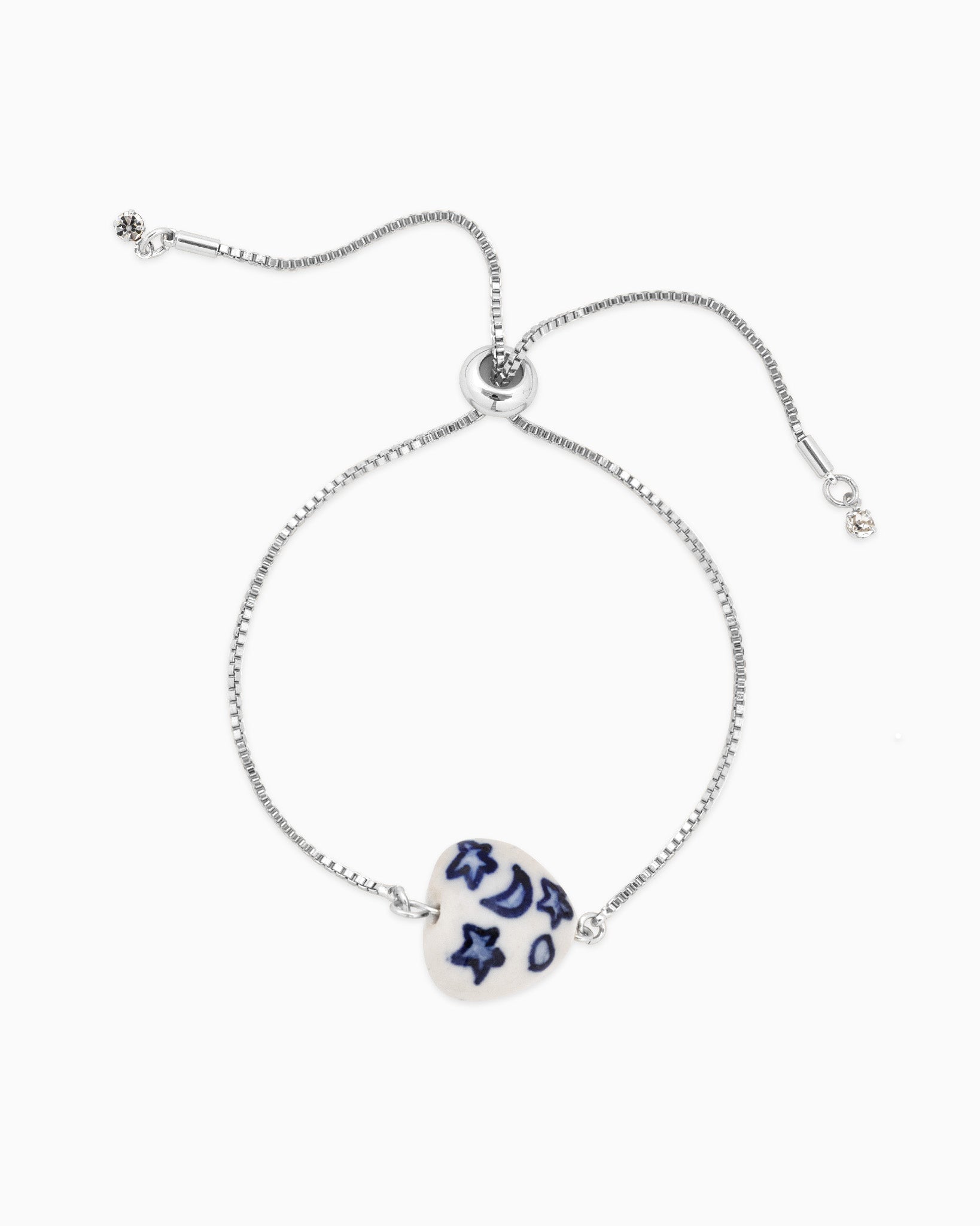 Puff Heart Ceramic Pull Tie Bracelet