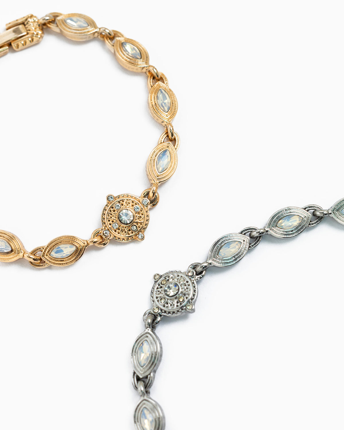 Antique Vintage Opal Stone Link Bracelet-3