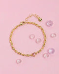 Golden Blush Heart Chain Bracelet