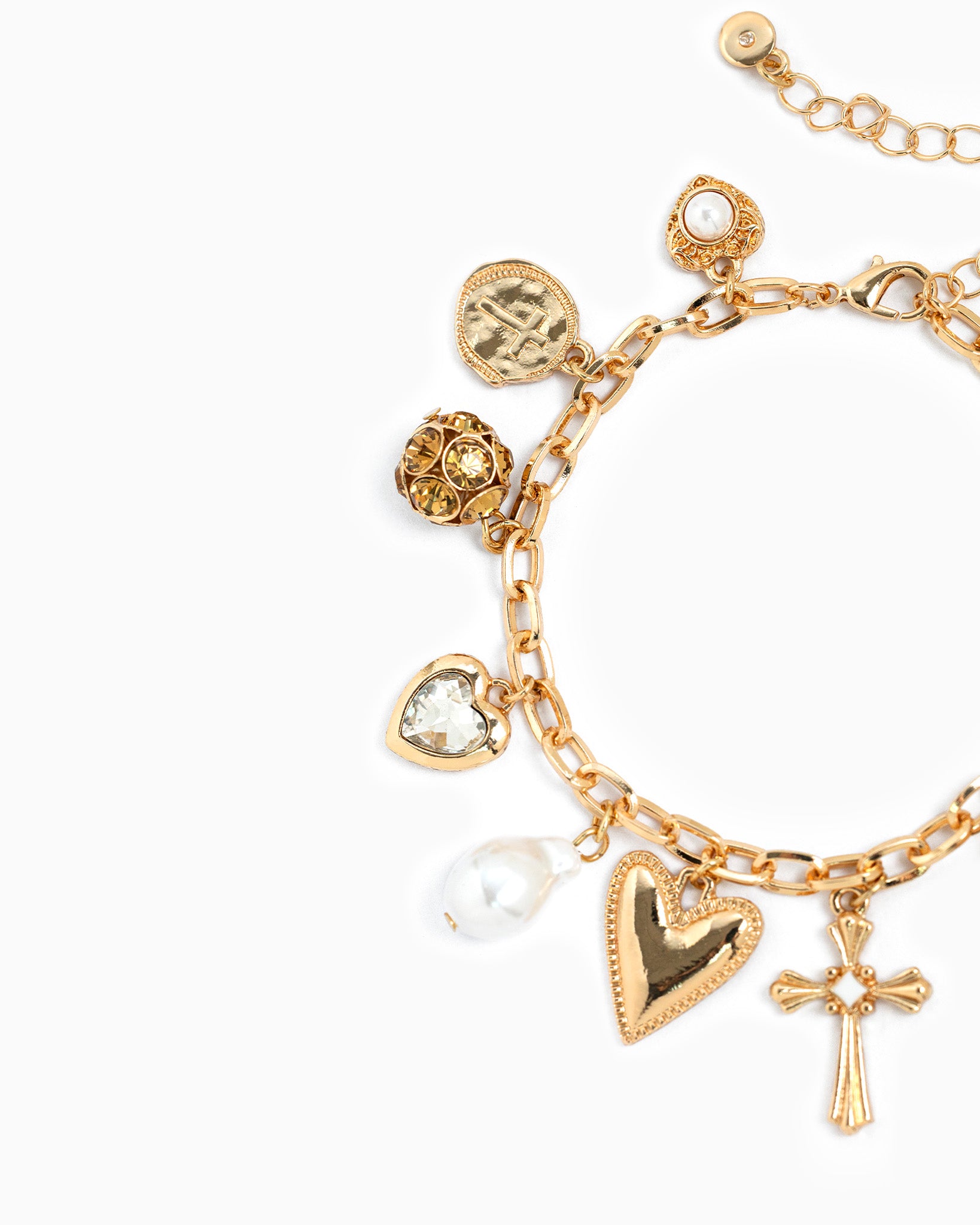 Multi 11 Charm Divine Hearts Bracelet