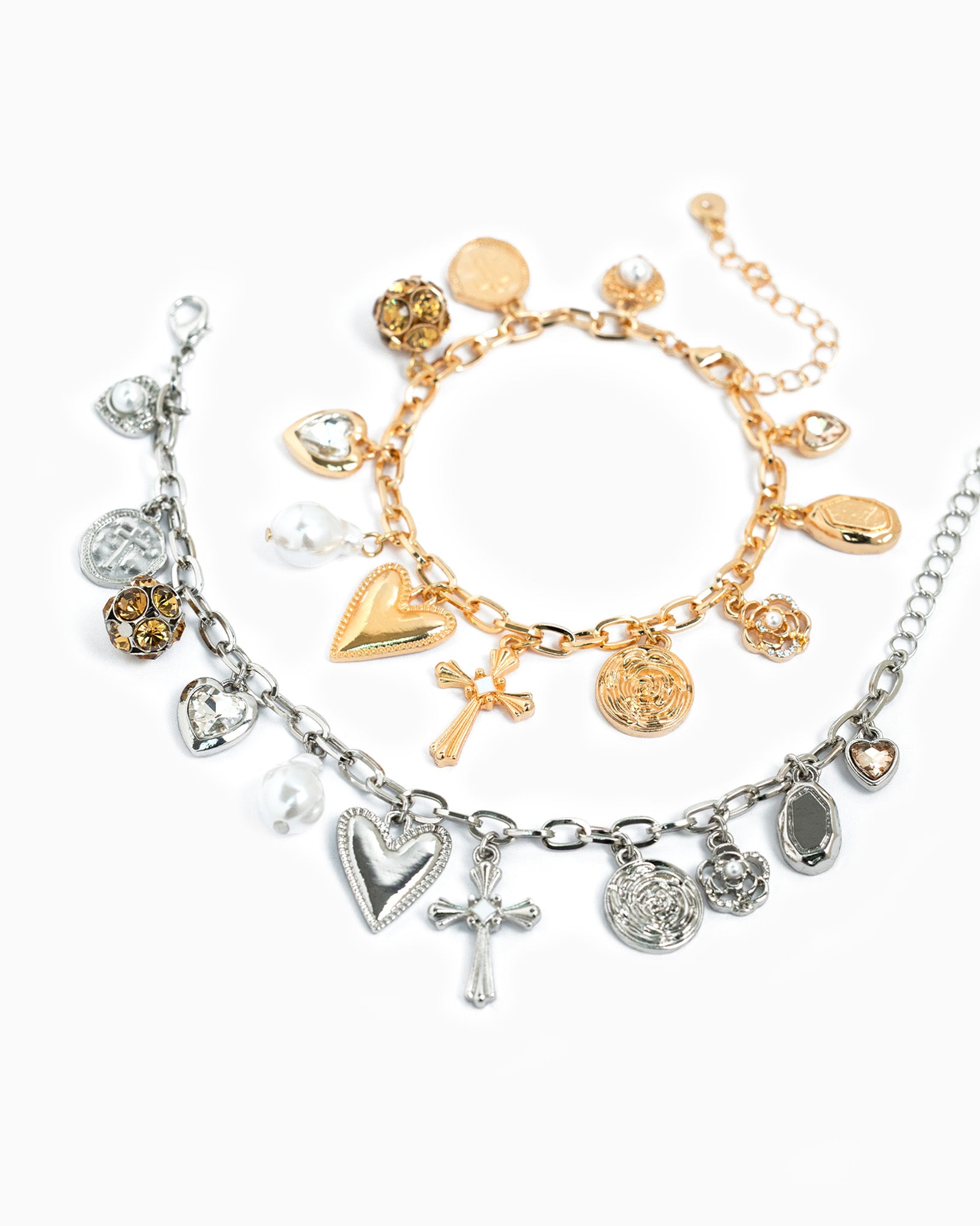 Multi 11 Charm Divine Hearts Bracelet