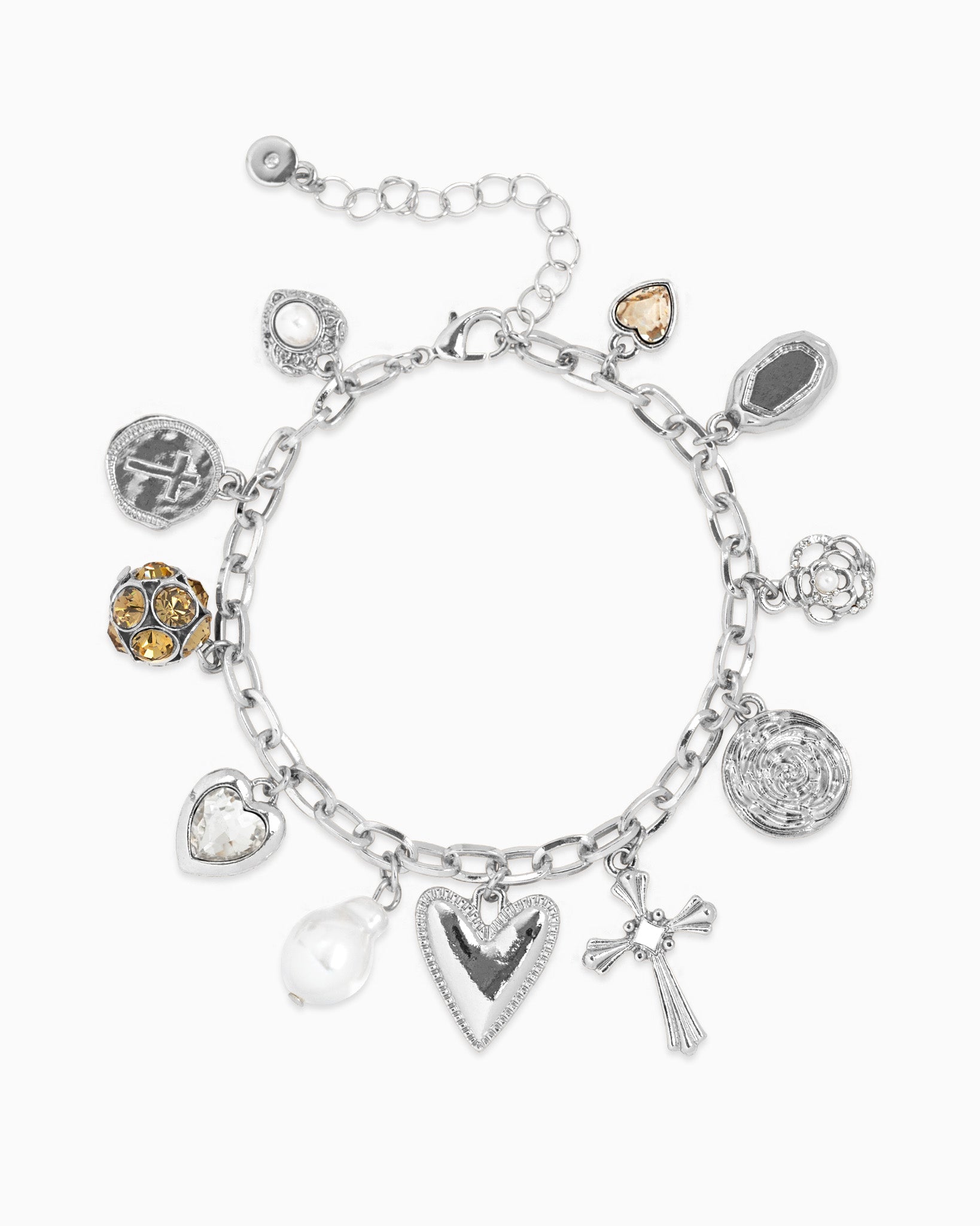 Multi 11 Charm Divine Hearts Bracelet